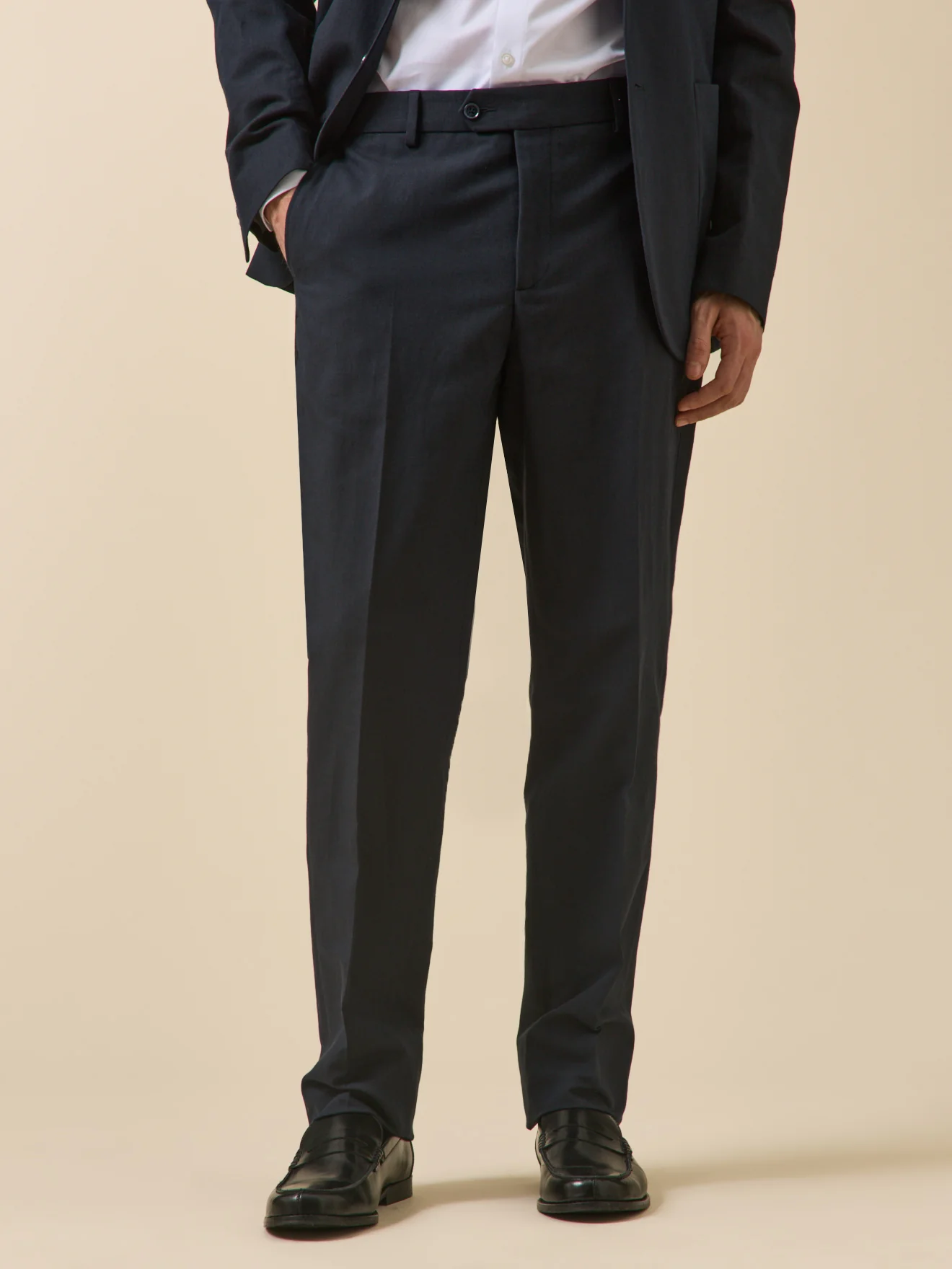 Pantalon de costume homme coton et lin