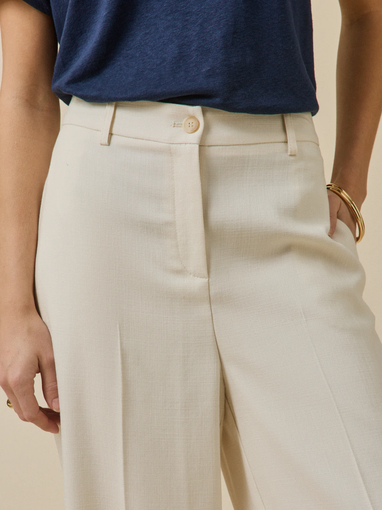 Pantalon extra large tissu natté femme Ava - Image 3