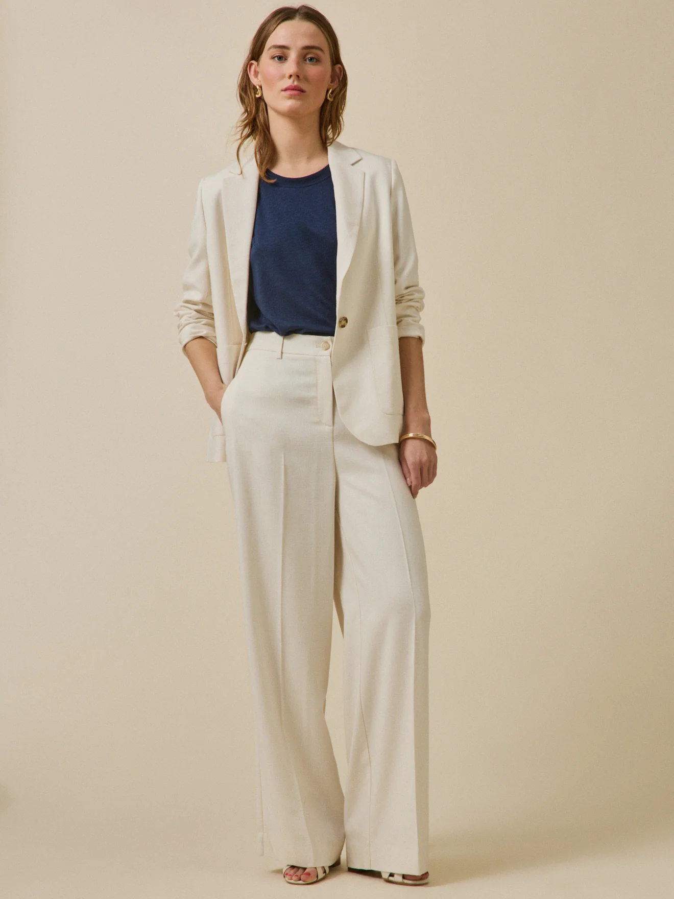 Pantalon extra large tissu natté femme Ava - Image 5