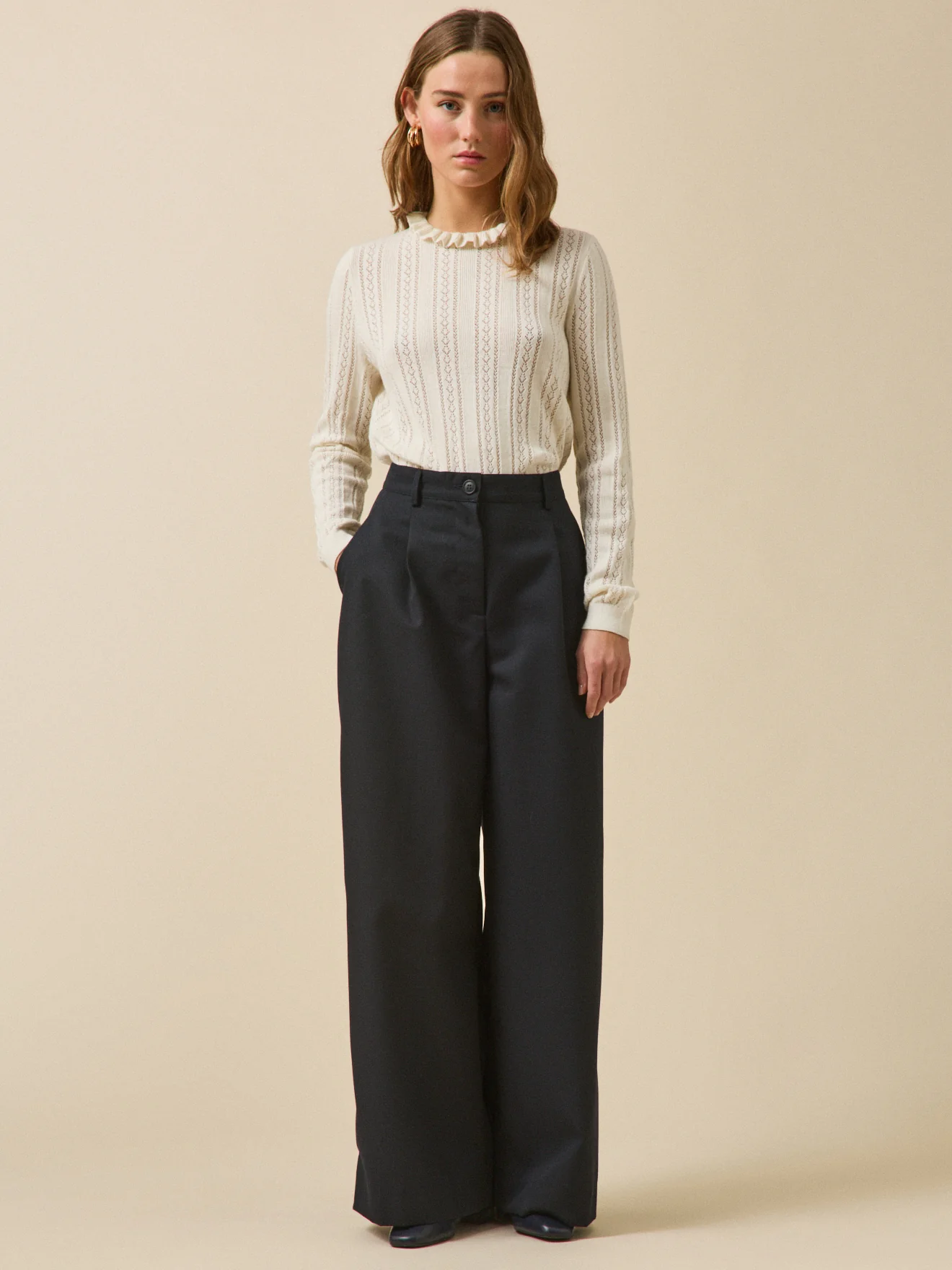 Pantalon large laine froide femme Agnès - Image 5