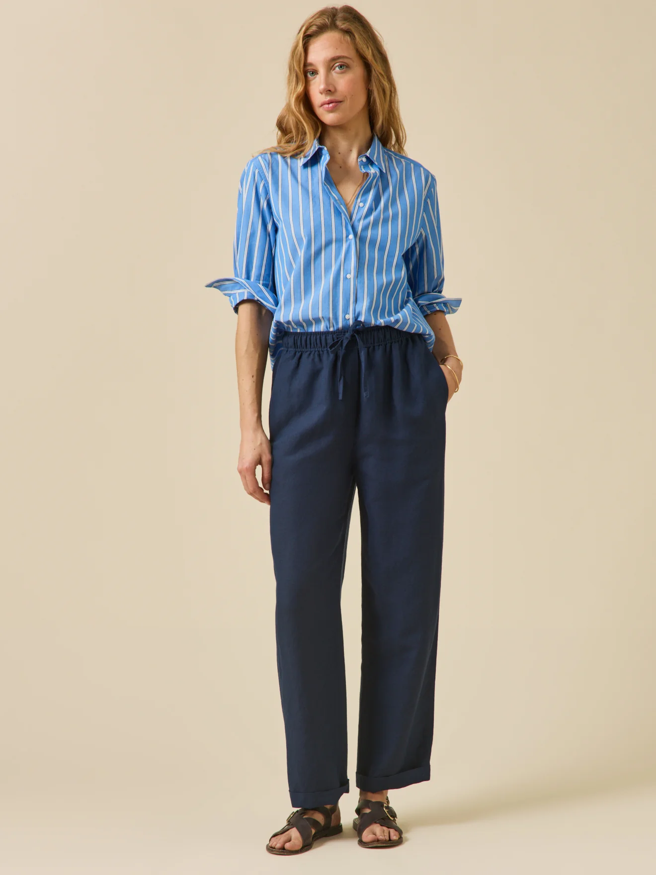 Pantalon droit lin et viscose femme Agathe - Image 5