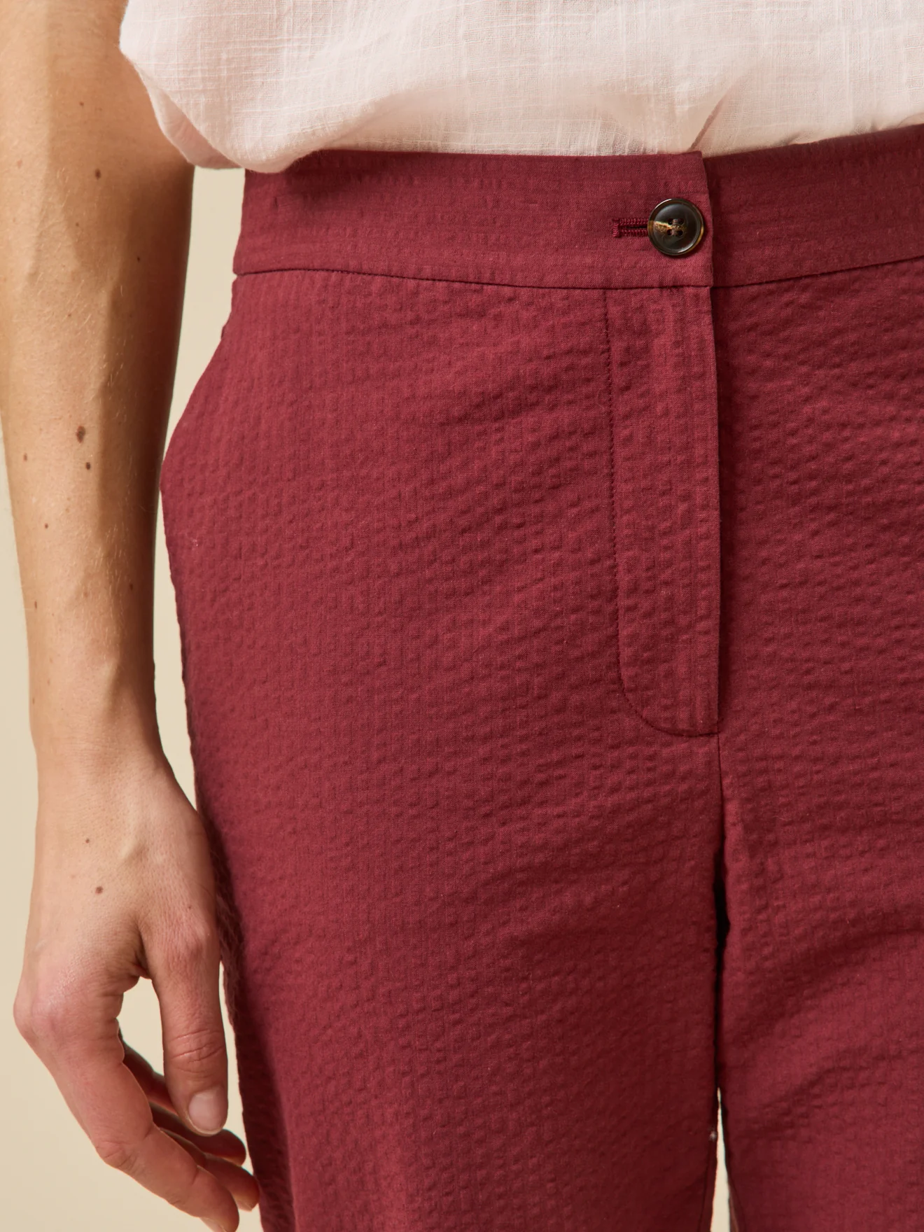 Pantalon cigarette seersucker femme Julie - Image 3
