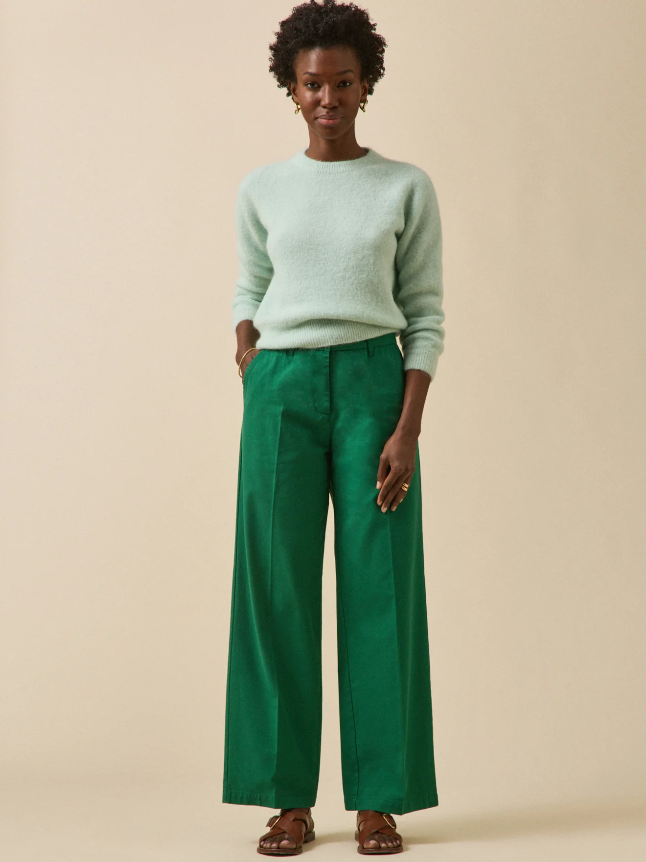 Pantalon large gabardine femme Clara - Image 5