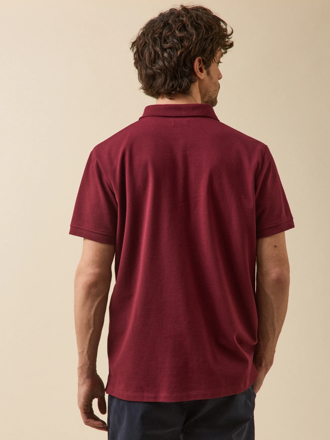 Polo uni maille piquée homme coton biologique - Image 2