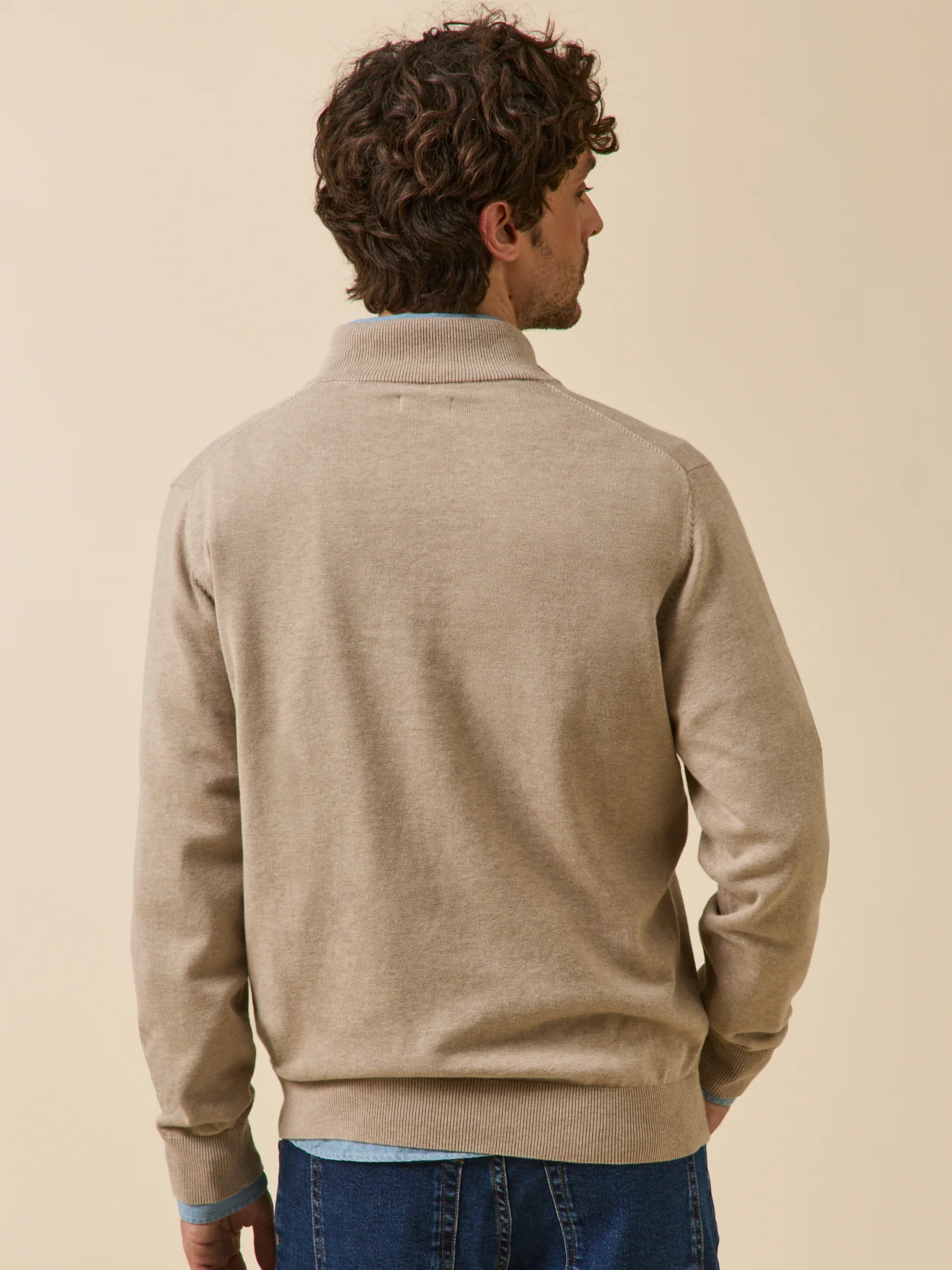 Pull col montant homme coton biologique et cachemire - Image 3