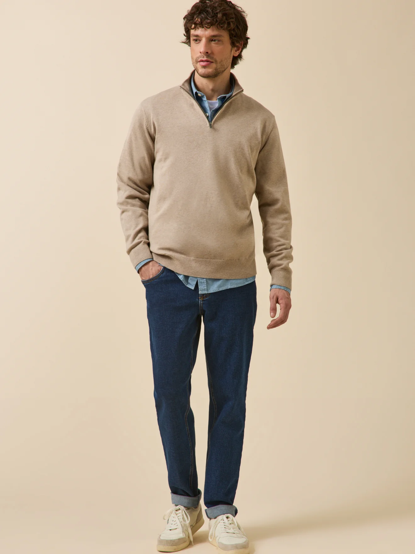 Pull col montant homme coton biologique et cachemire - Image 5