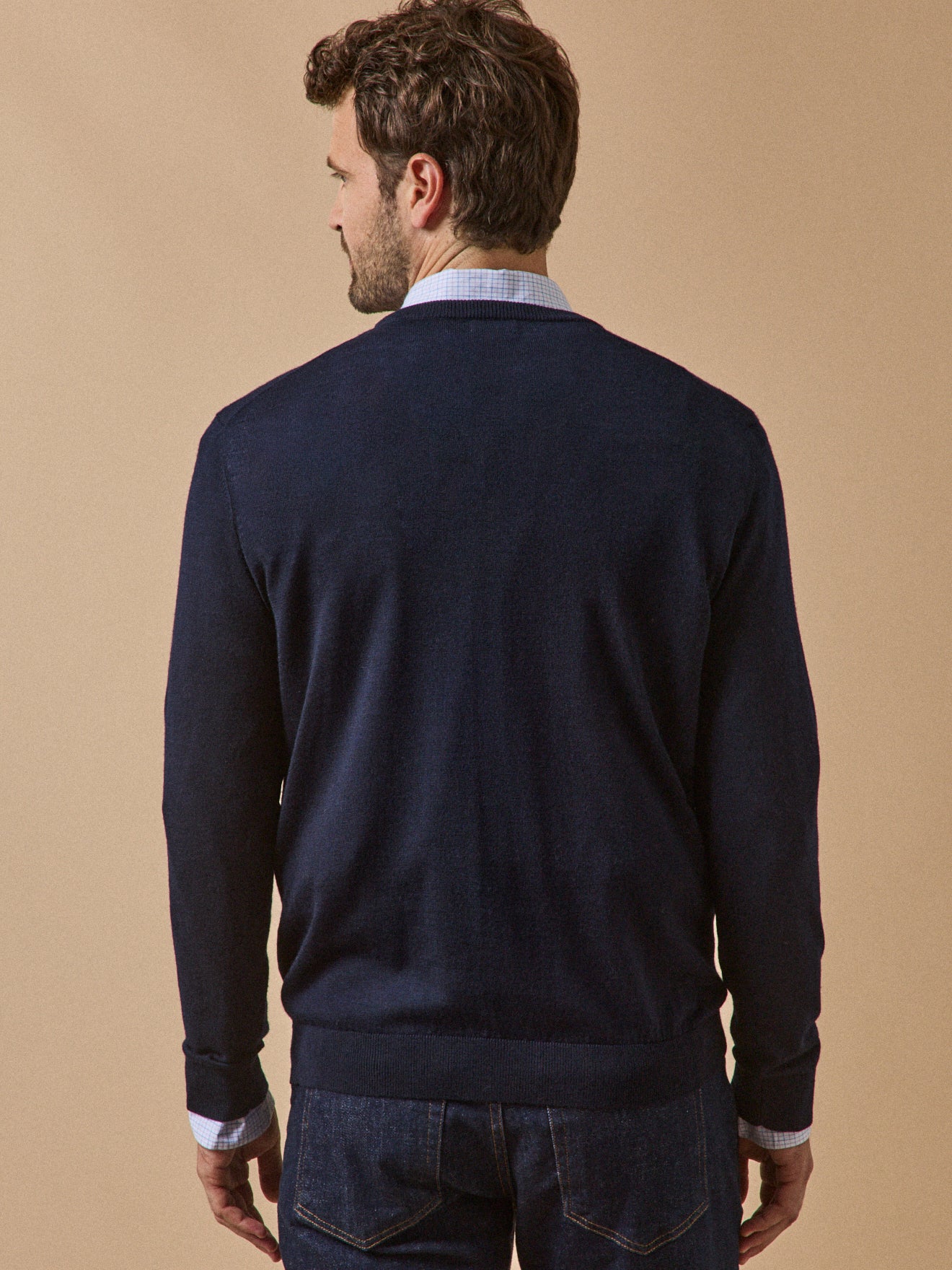 Pull fin col rond laine mérinos homme - Image 2