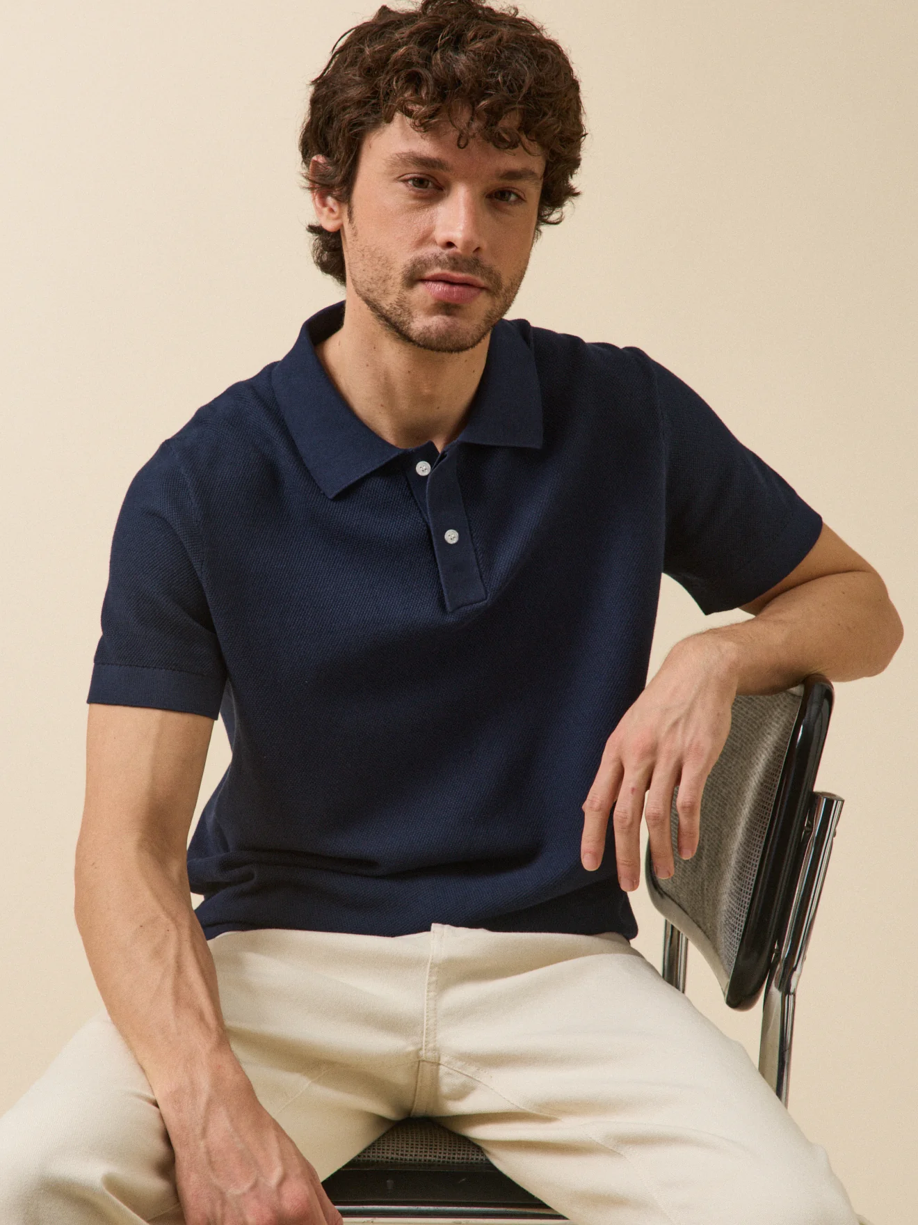 Pull col polo manches courtes homme - Image 2