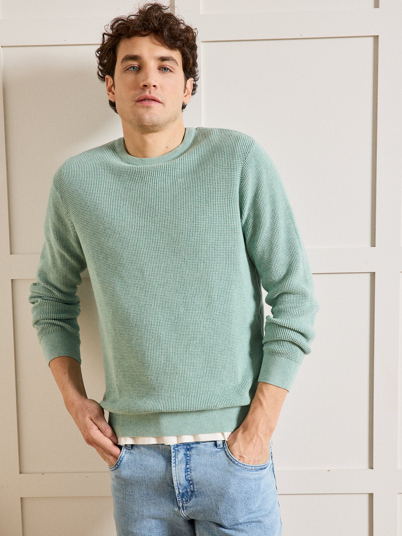 Pull  maille gaufrée homme - Image 6