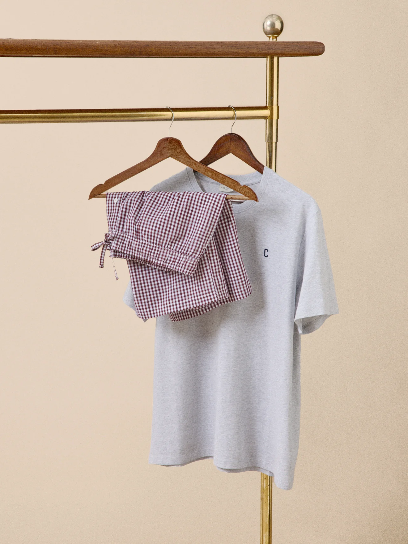 Pyjama short bi-matière homme