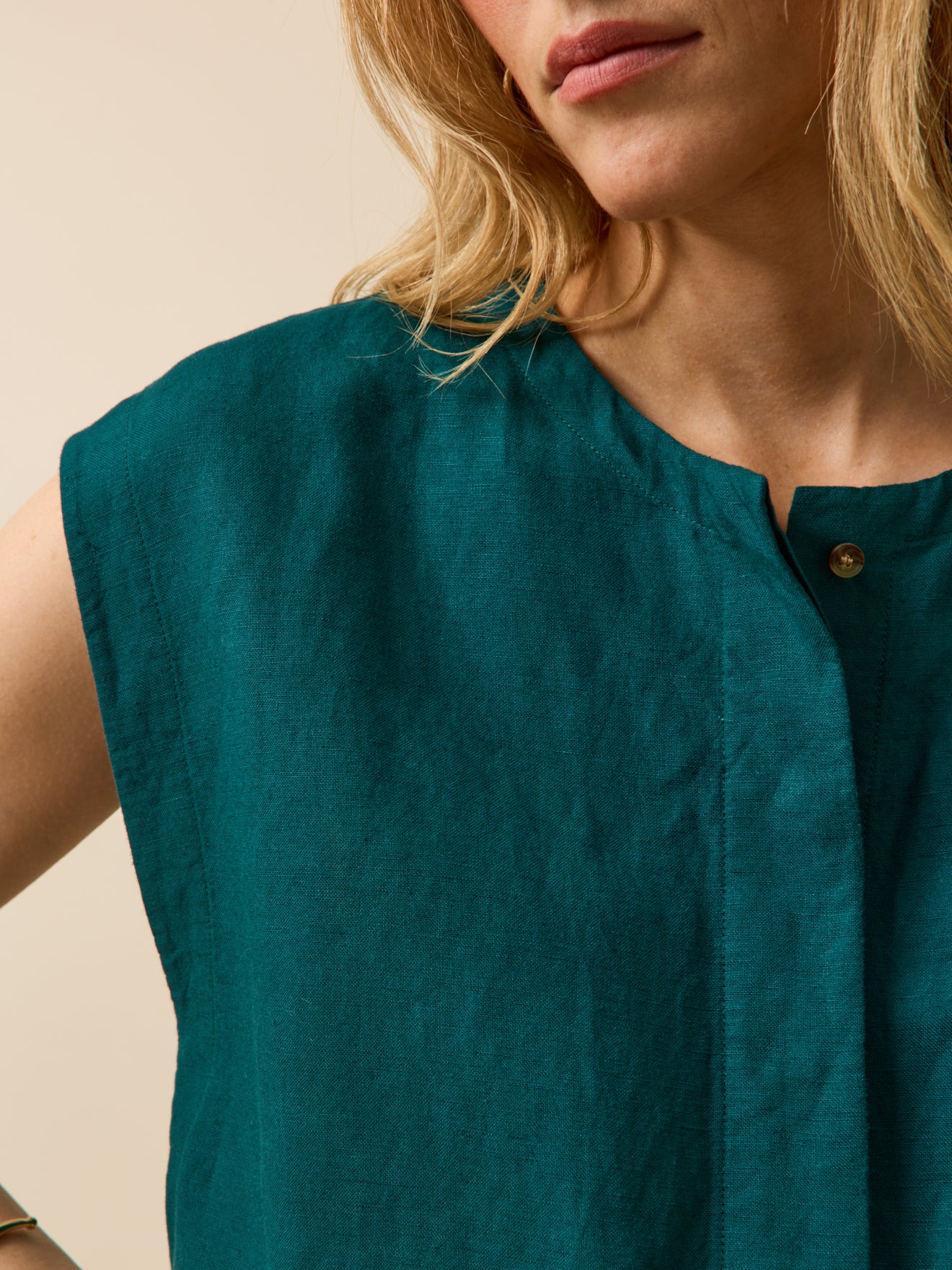 Robe sans manches lin et viscose femme - Image 3
