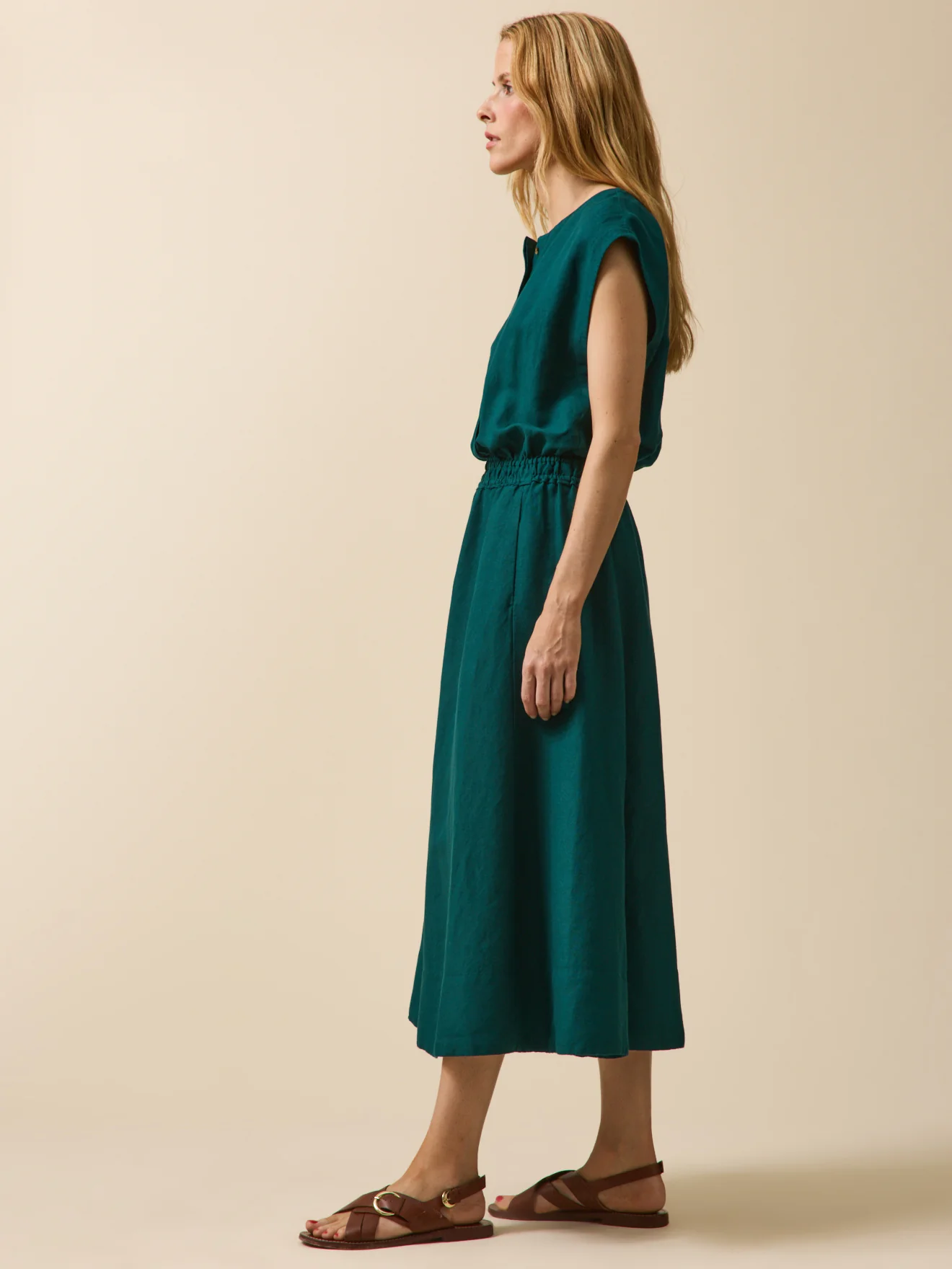 Robe sans manches lin et viscose femme - Image 5