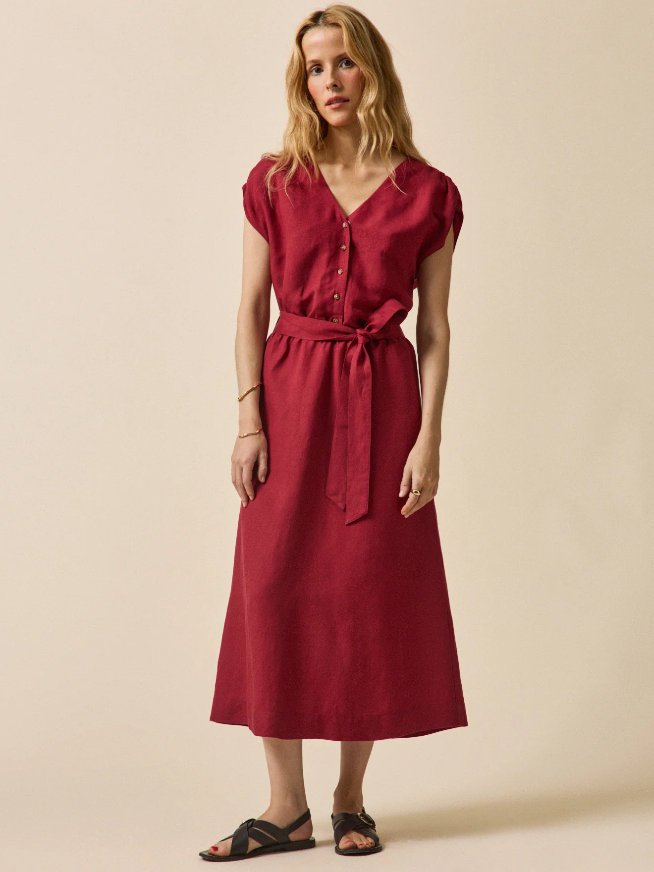 Robe sans manches lin et viscose femme - Image 4