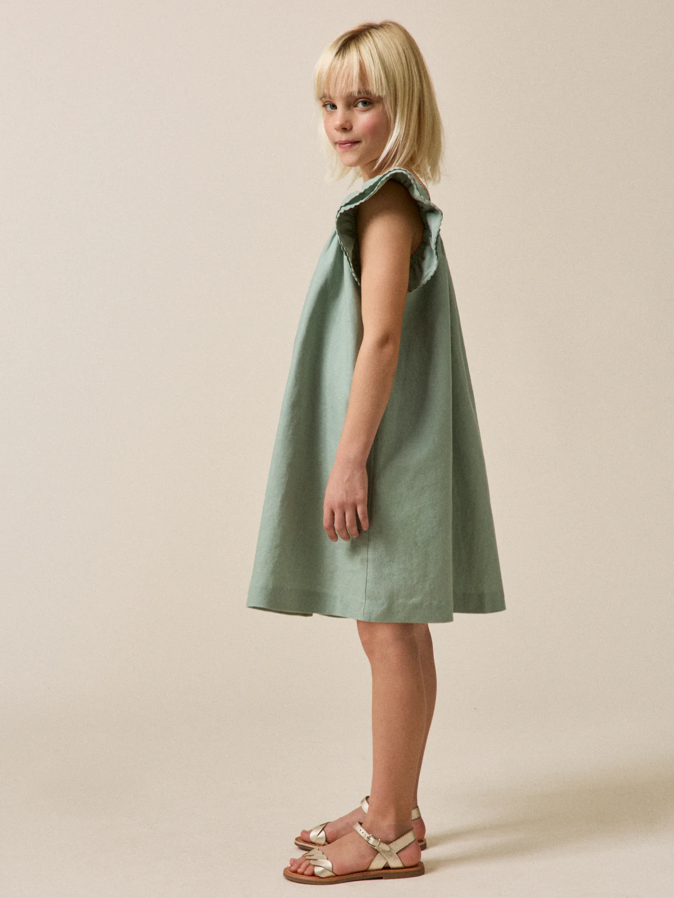 Robe Clémence Fille lin et coton - Collection Fêtes et Mariages - Image 5