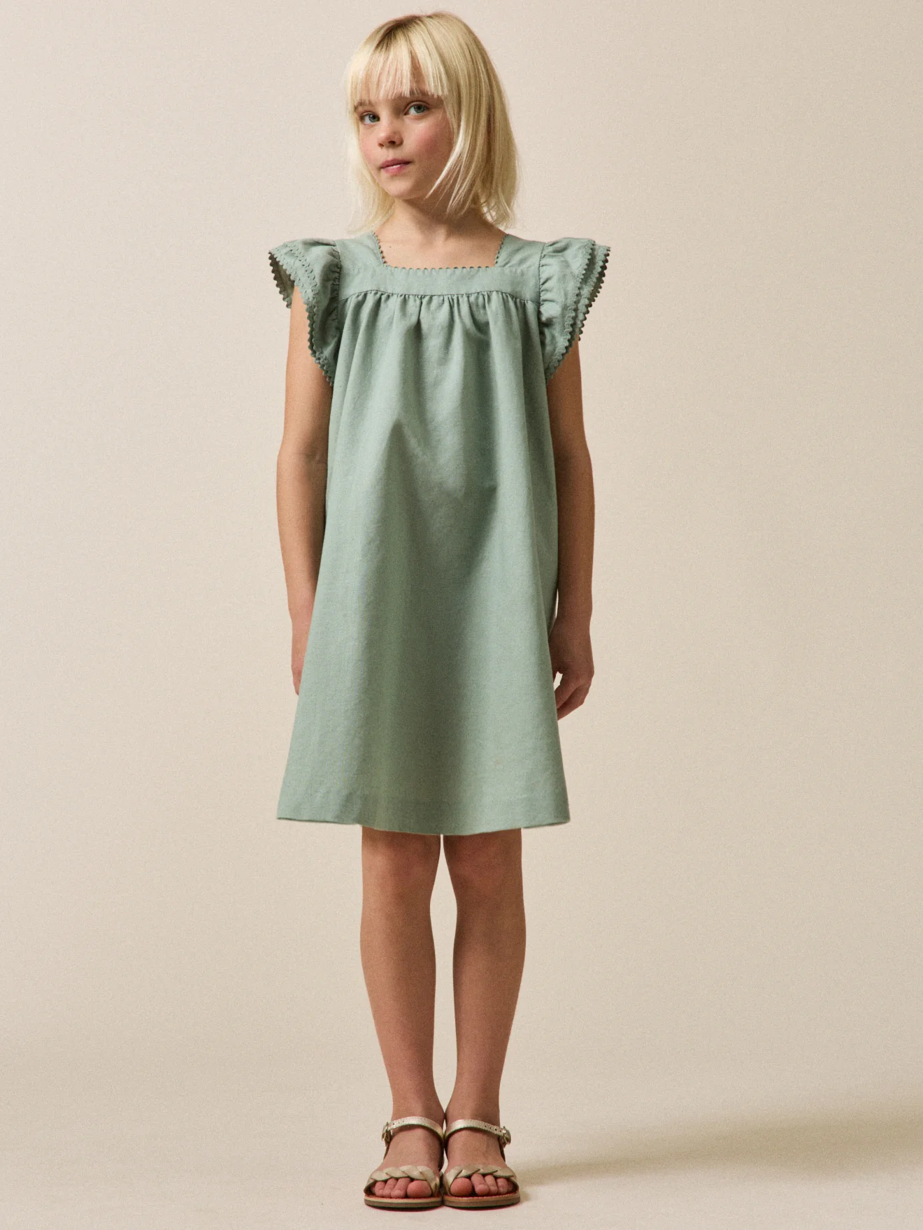 Robe Clémence Fille lin et coton - Collection Fêtes et Mariages - Image 6