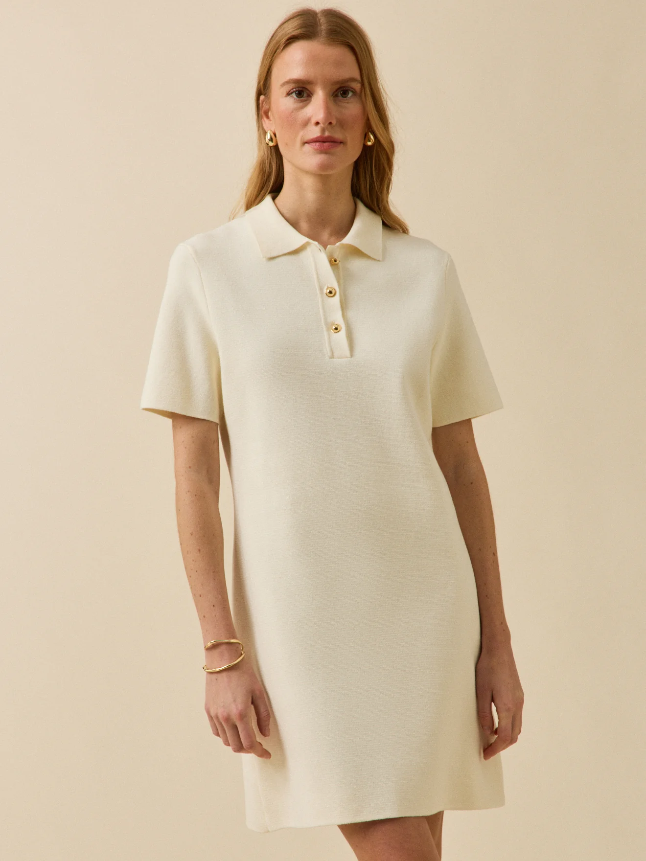 Robe polo courte maille milano femme