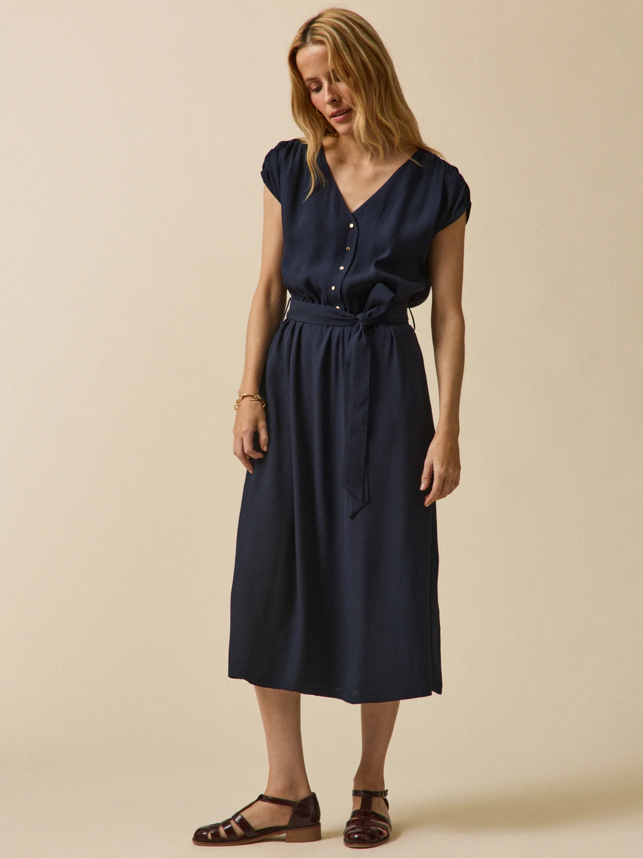 Robe sans manches crêpe uni femme - Image 4