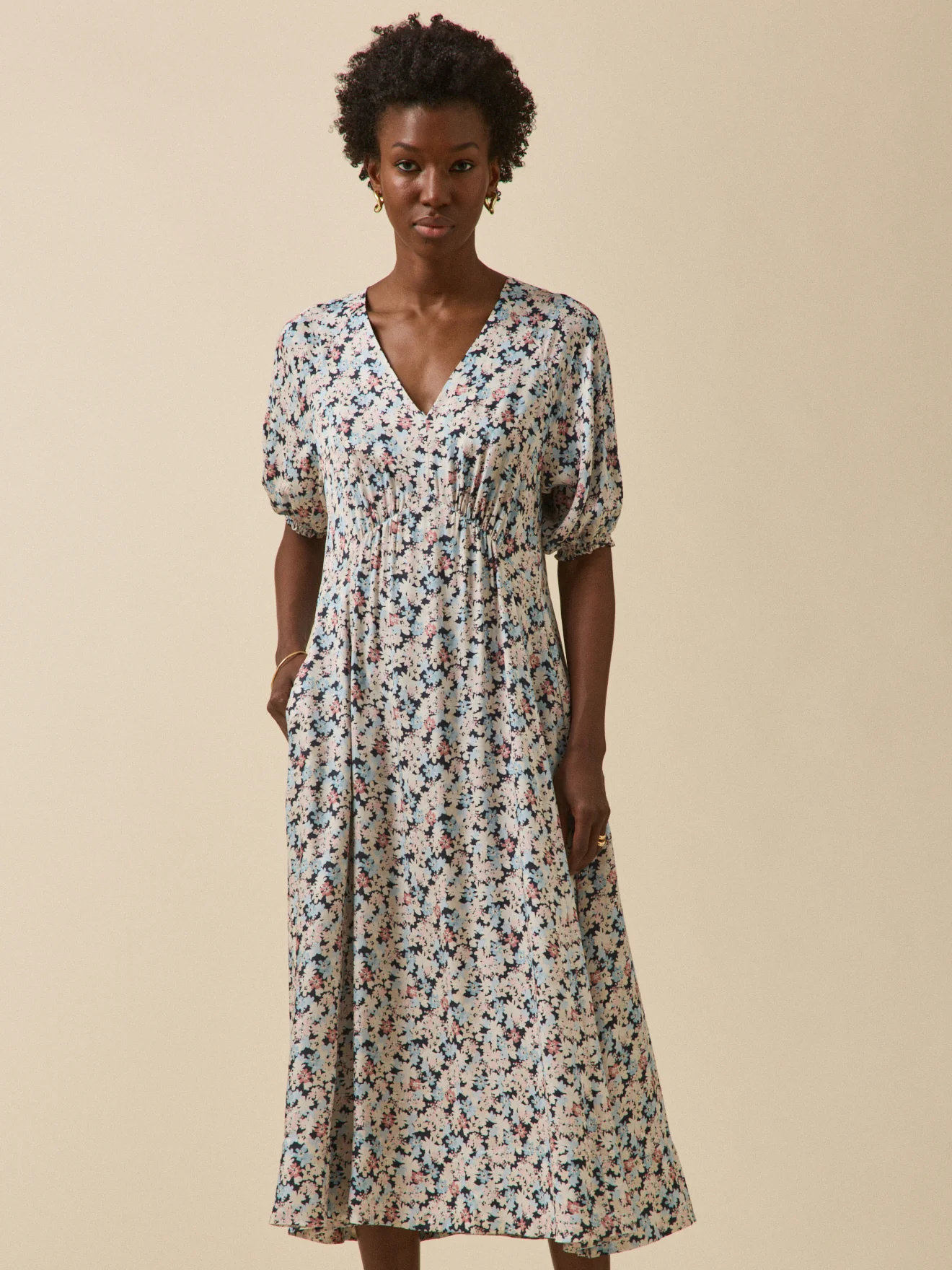 Robe longue femme imprimé Fleurs Pop