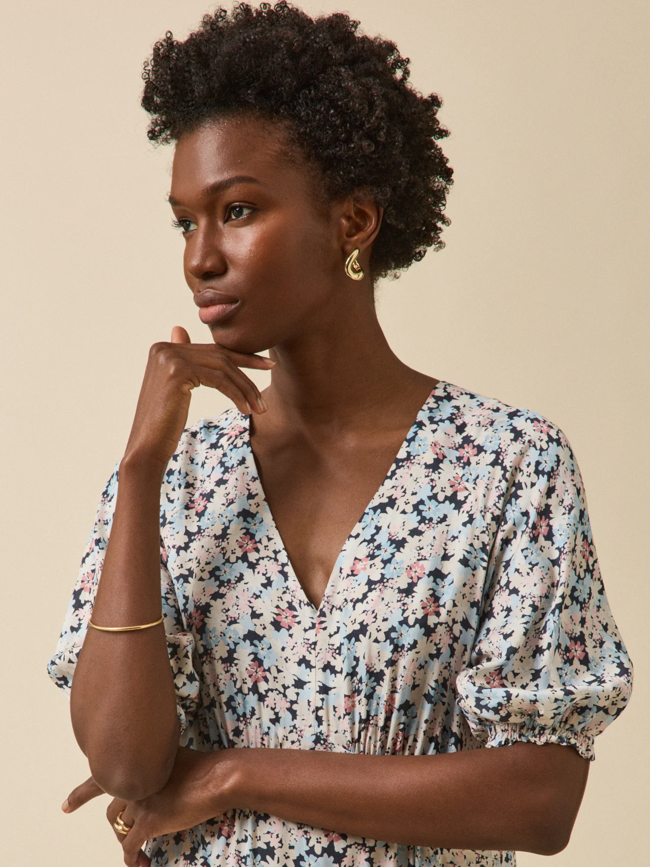 Robe longue femme imprimé Fleurs Pop - Image 3