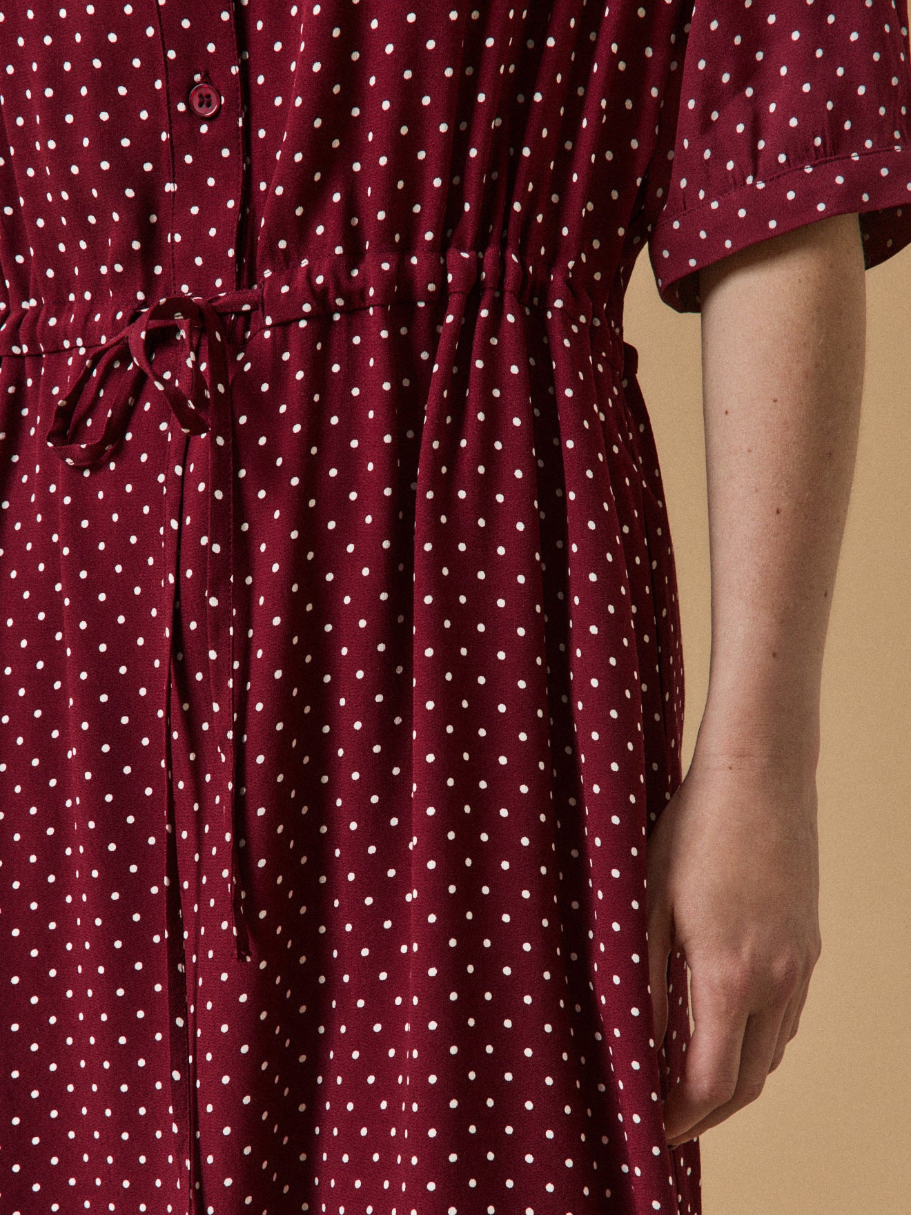 Robe sous genoux rétro femme imprimé pois - Image 5