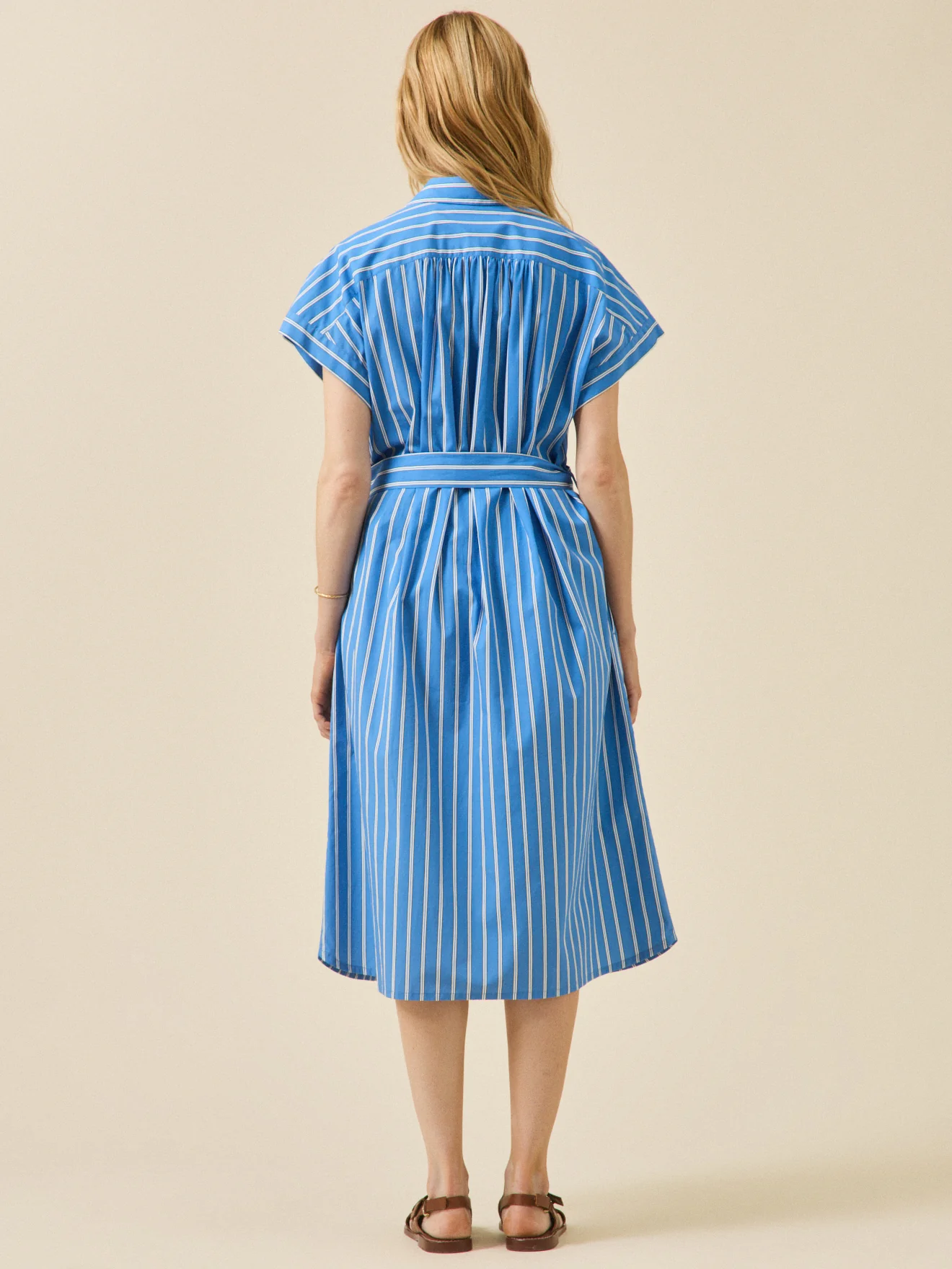 Robe mi longue coton rayé femme - Image 2