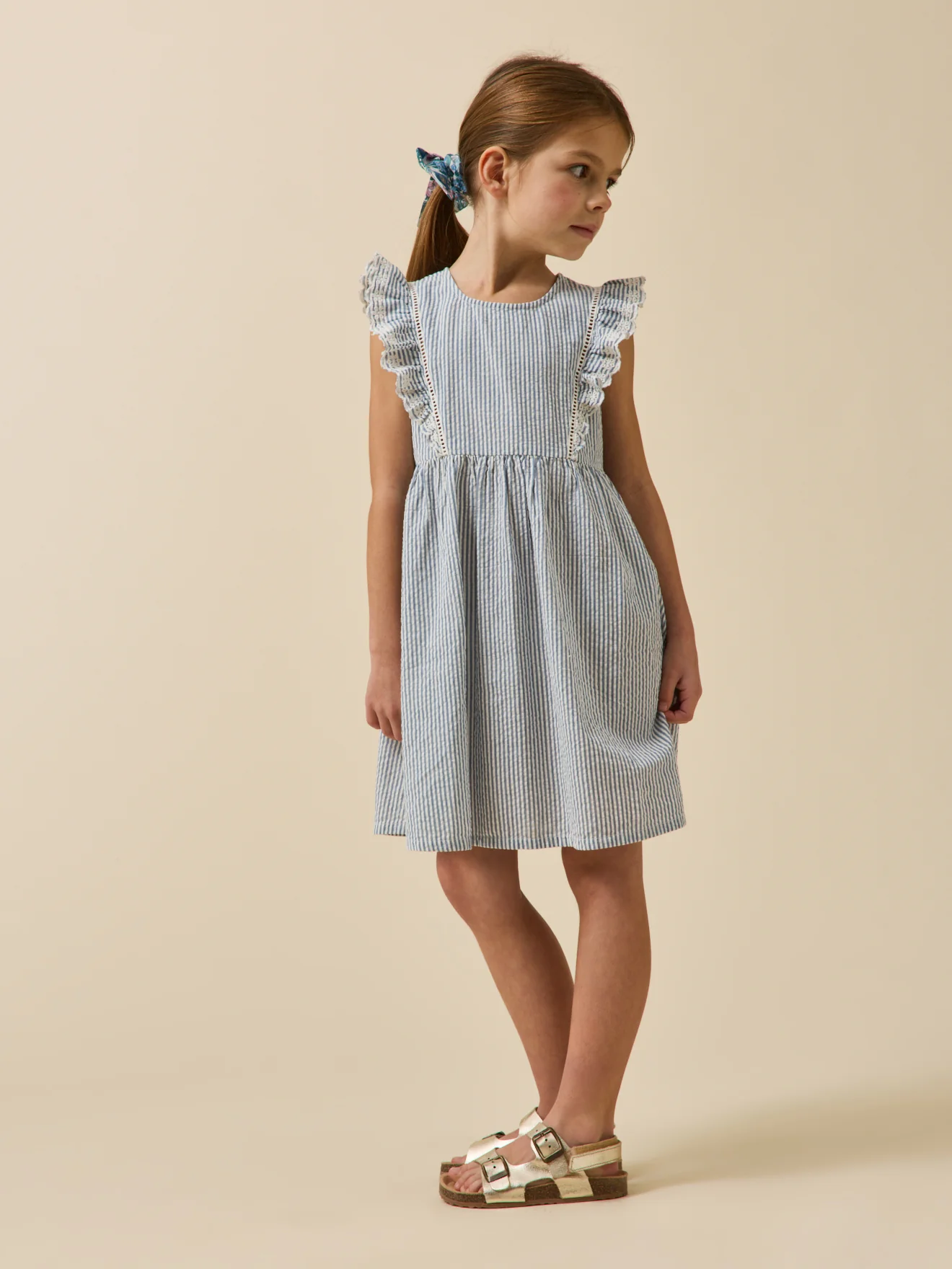 Robe rayée en seersucker Fille - Image 4