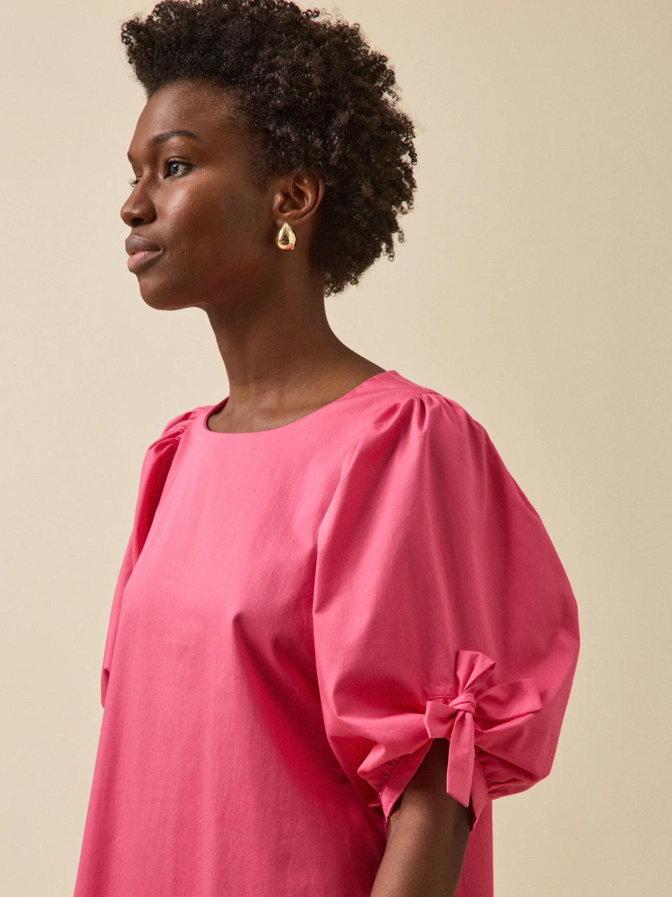 Robe courte cérémonie femme popeline satinée - Image 3