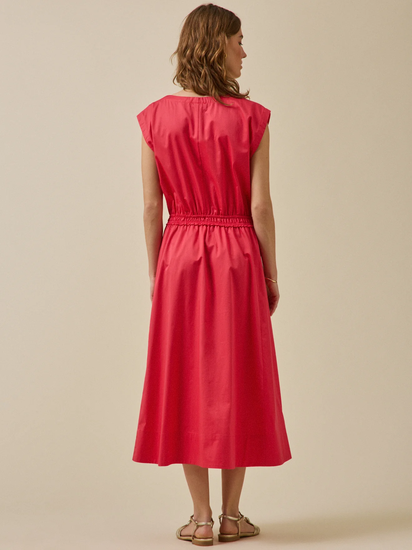 Robe longue cérémonie femme popeline satinée - Image 2