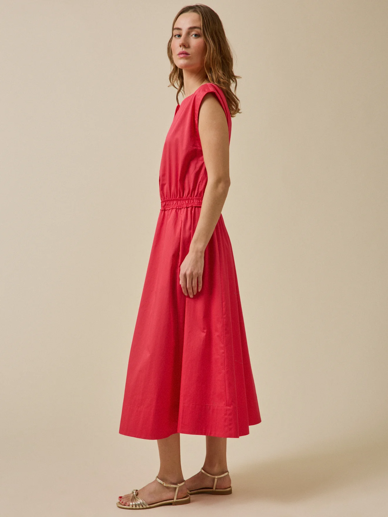 Robe longue cérémonie femme popeline satinée - Image 5