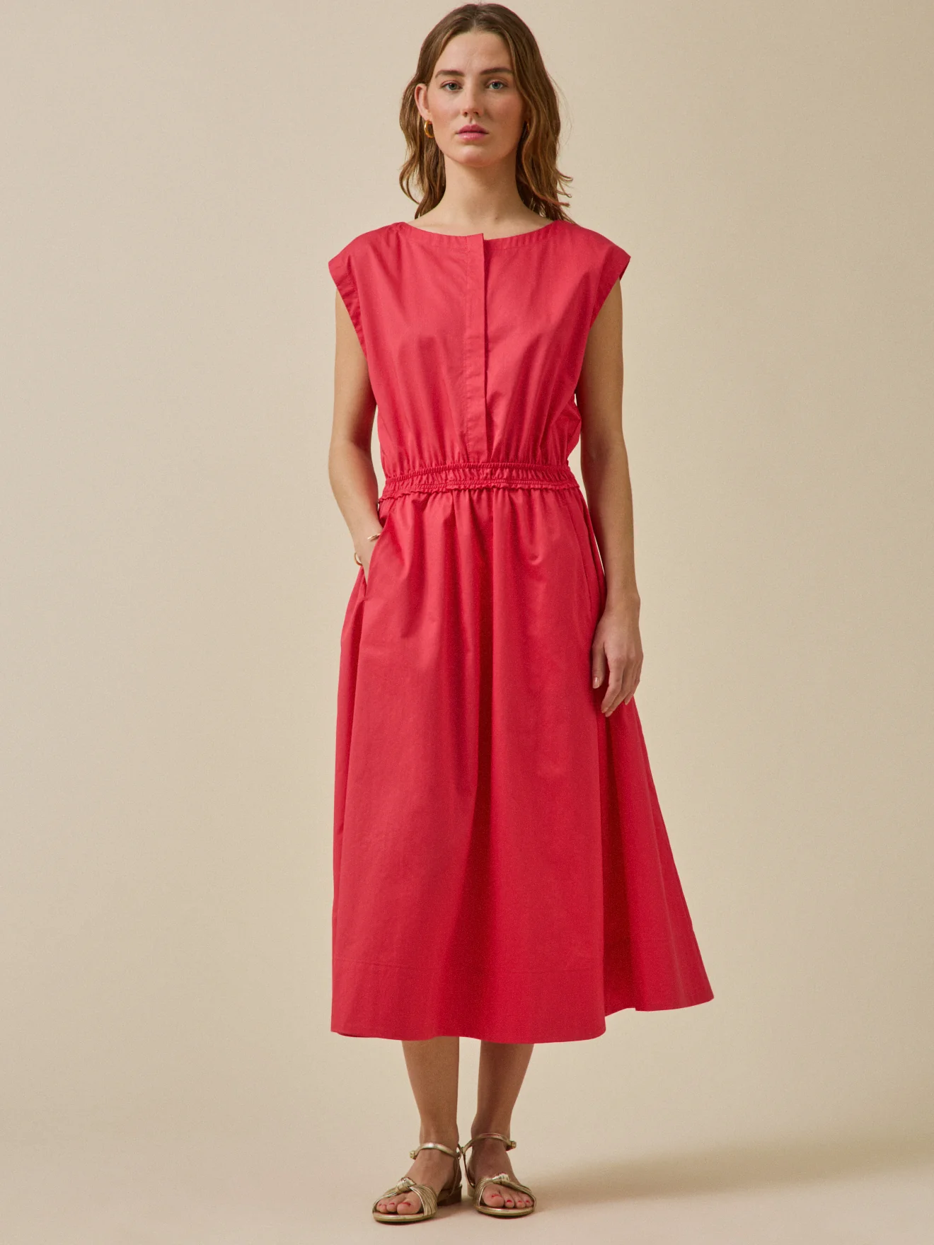 Robe longue cérémonie femme popeline satinée - Image 6