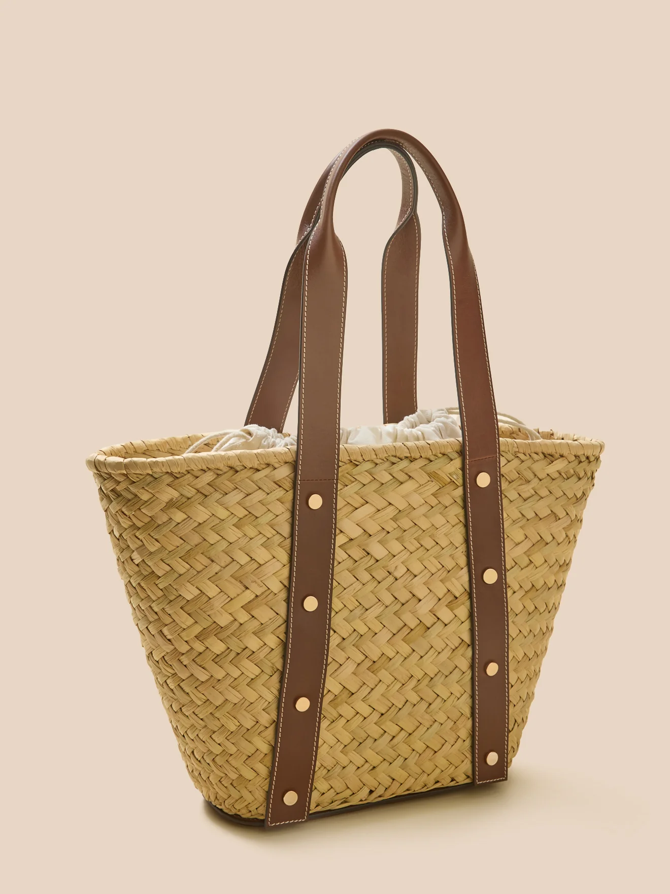 Sac cabas paille et cuir - Collection Maroquinerie Cyrillus - Image 3