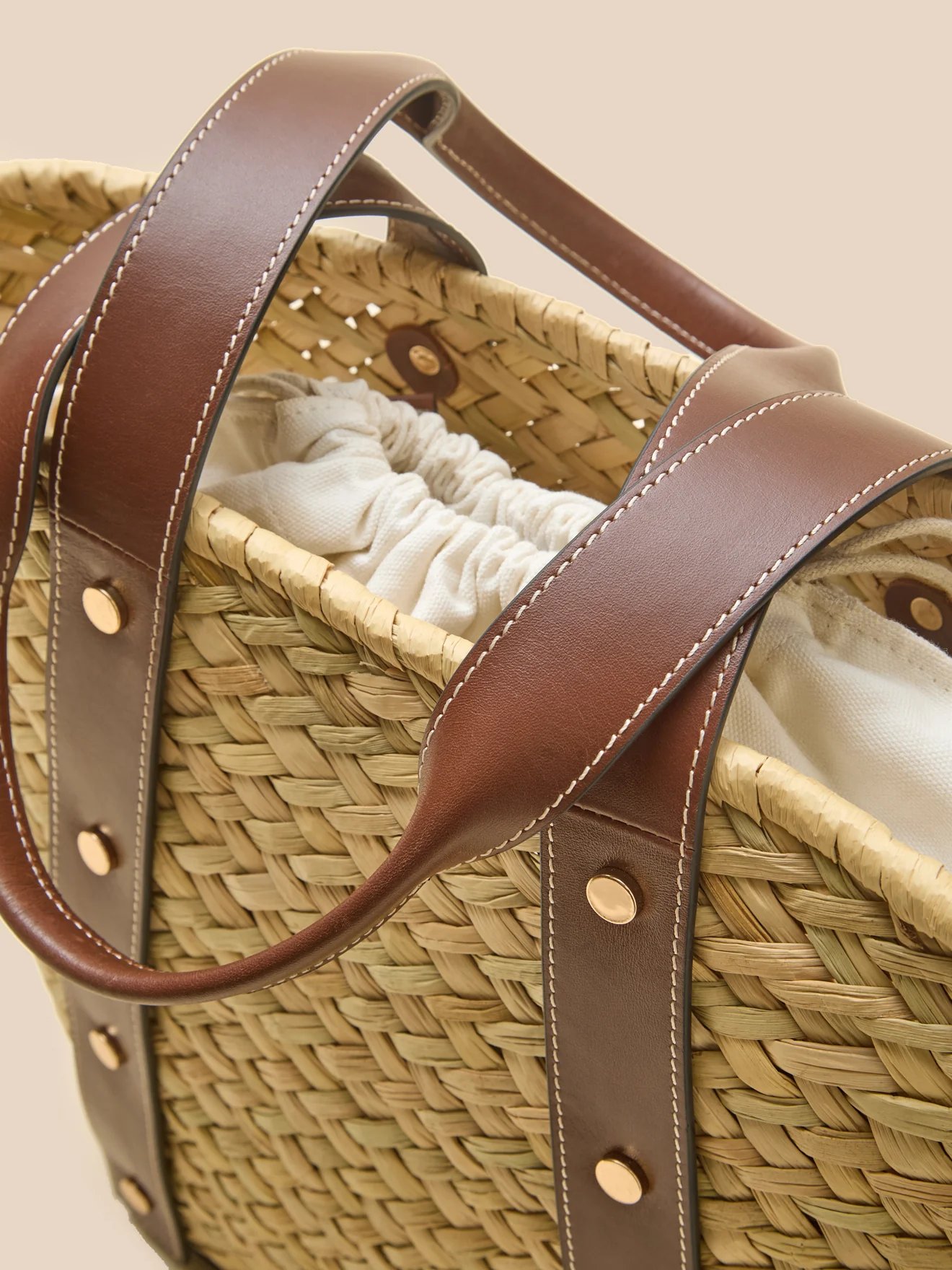 Sac cabas paille et cuir - Collection Maroquinerie Cyrillus - Image 4