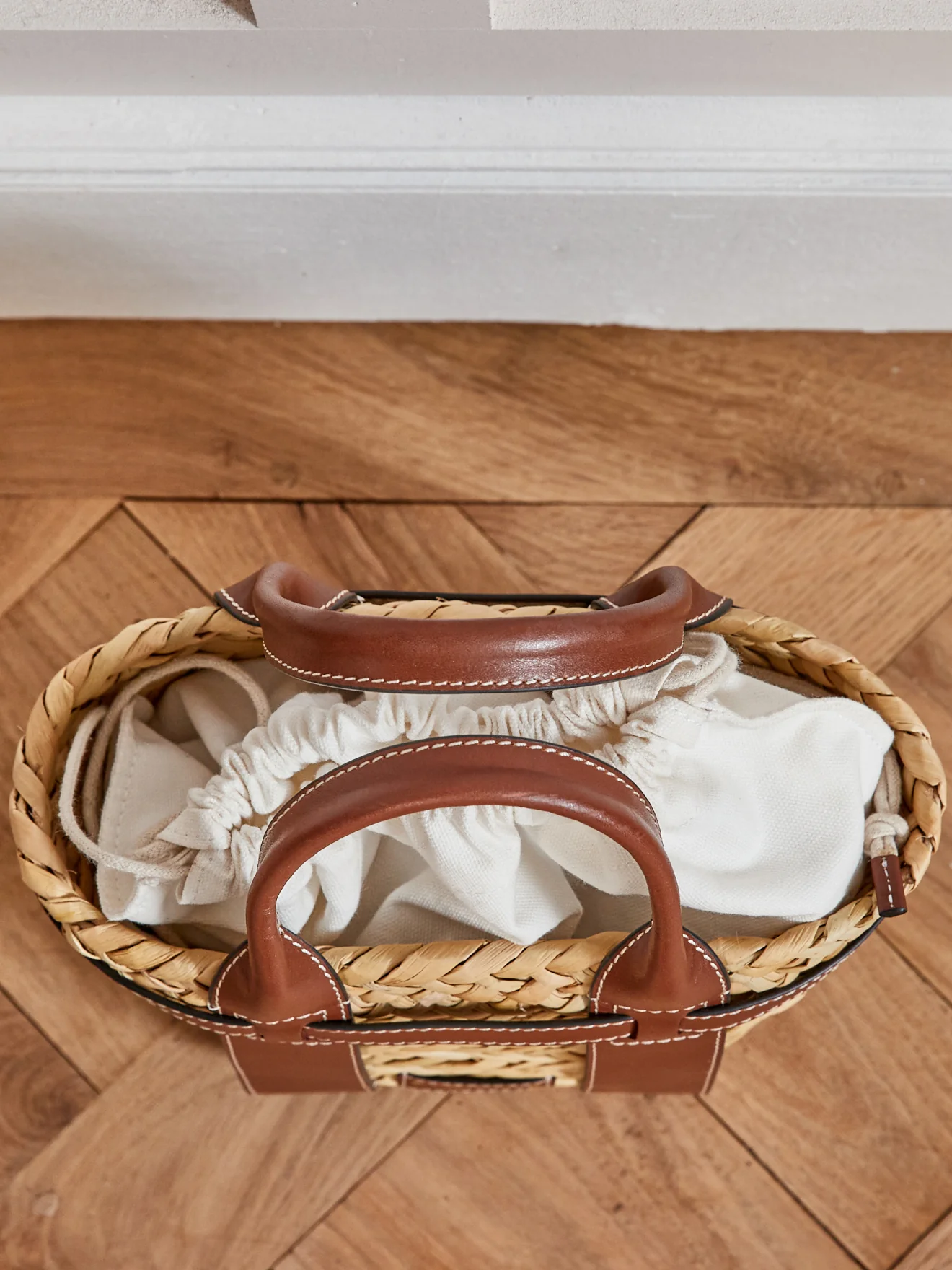 Sac cabas paille et cuir - Collection Maroquinerie Cyrillus - Image 5