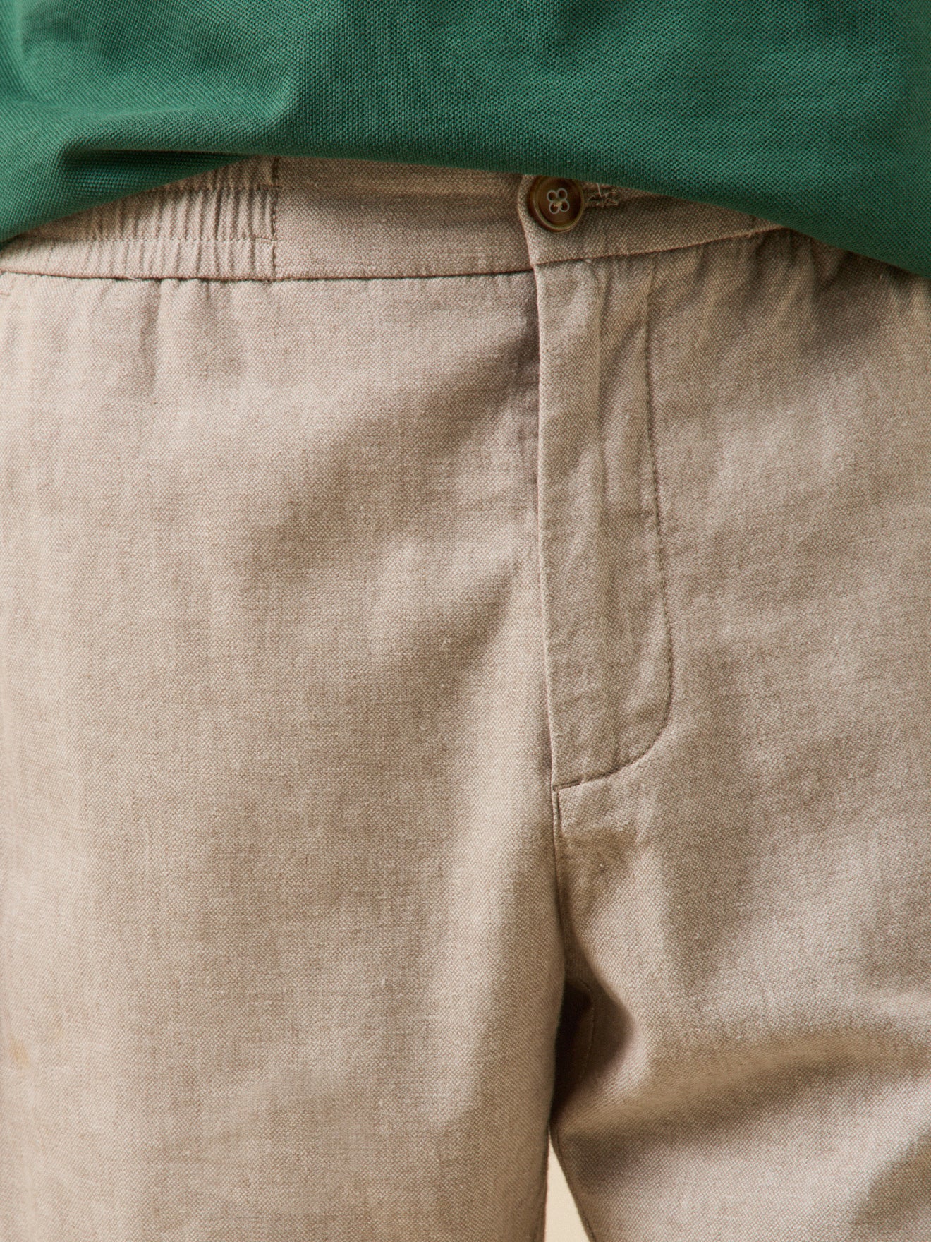 Bermuda coton lin stretch taille élastiquée homme - Image 4