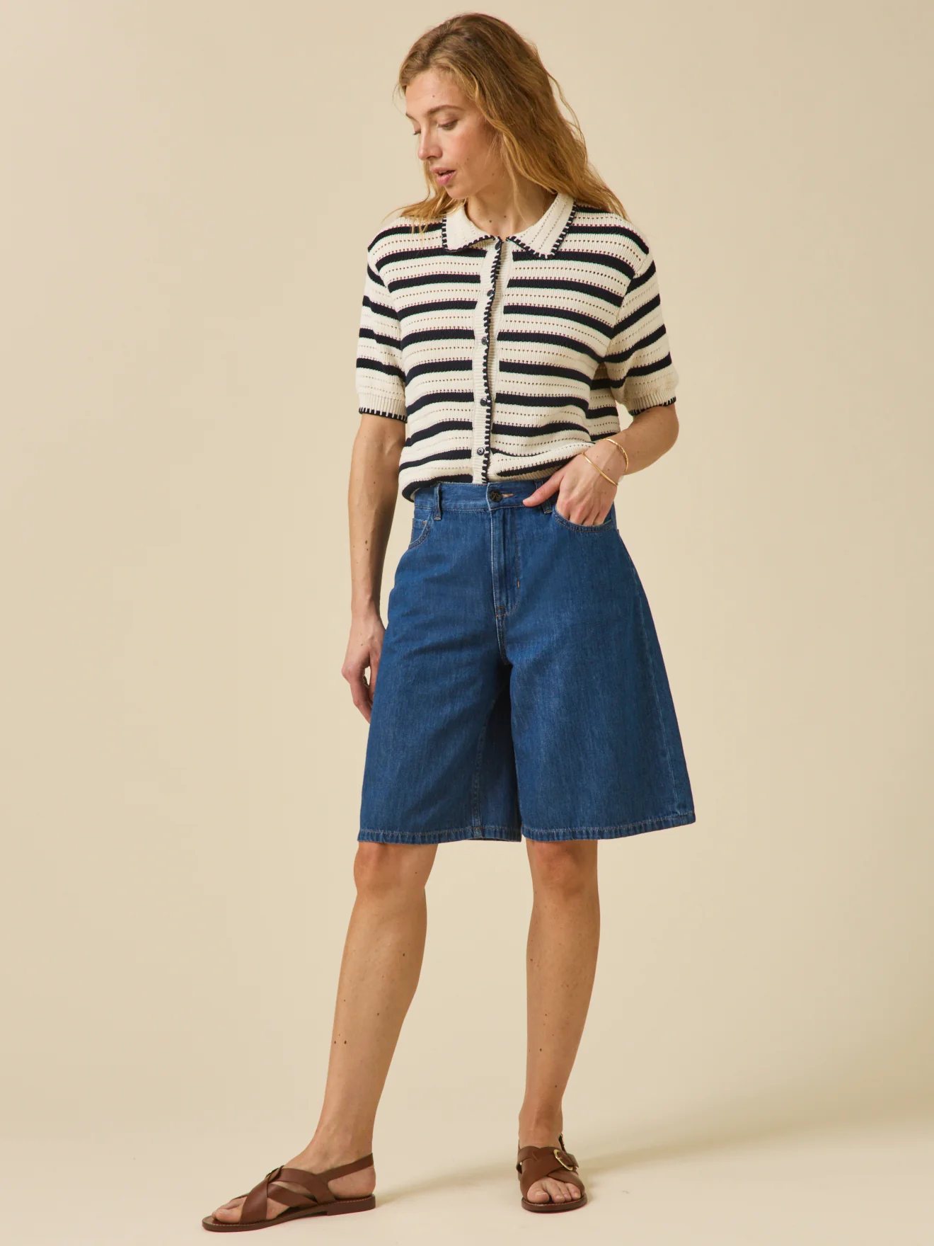 Bermuda denim light femme coton biologique - Image 5