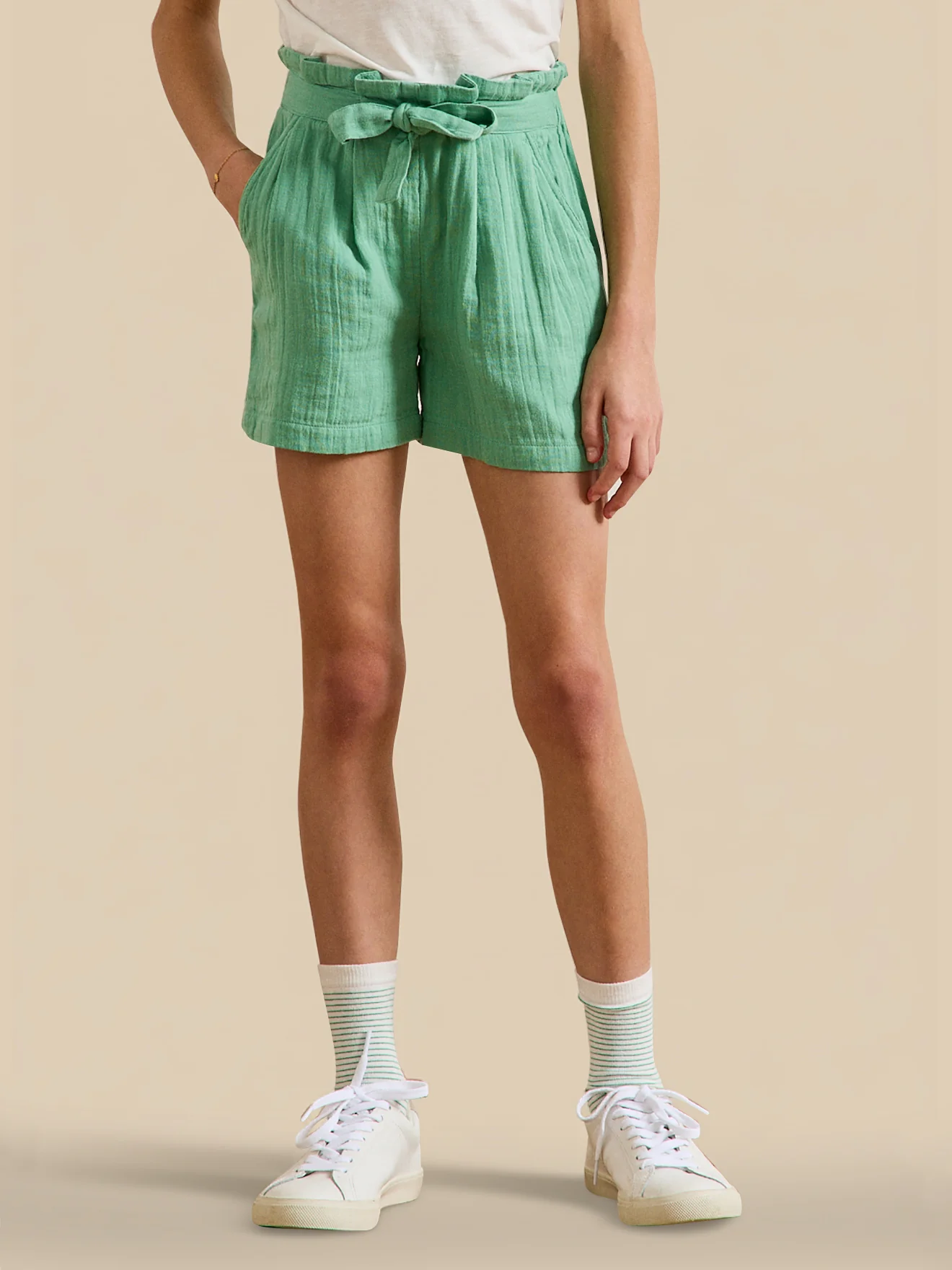 Short Fille en gaze de coton biologique