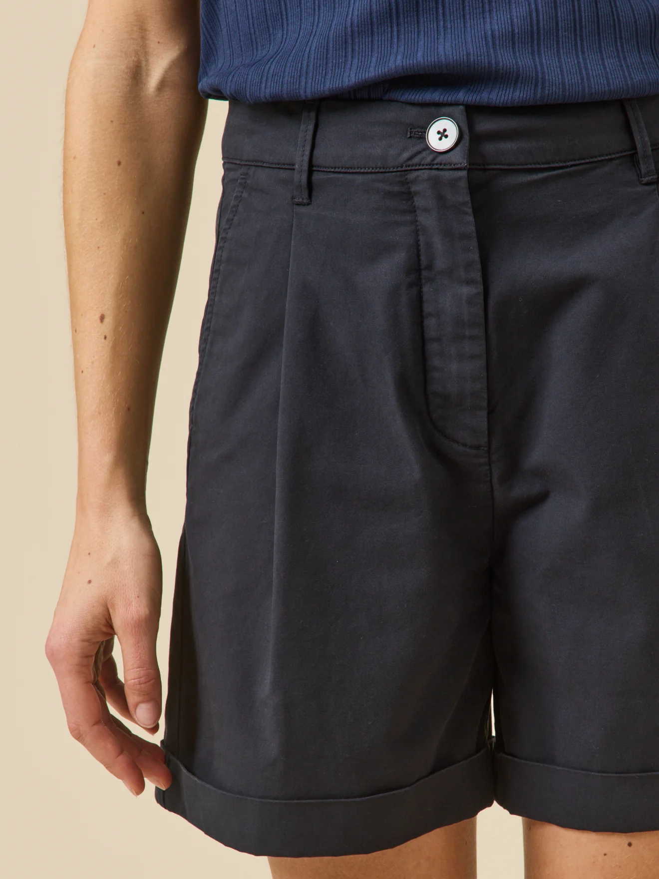 Short chino coton et lin femme - Image 3