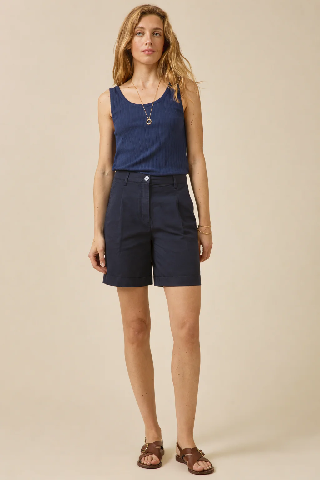 Short chino coton et lin femme - Image 5