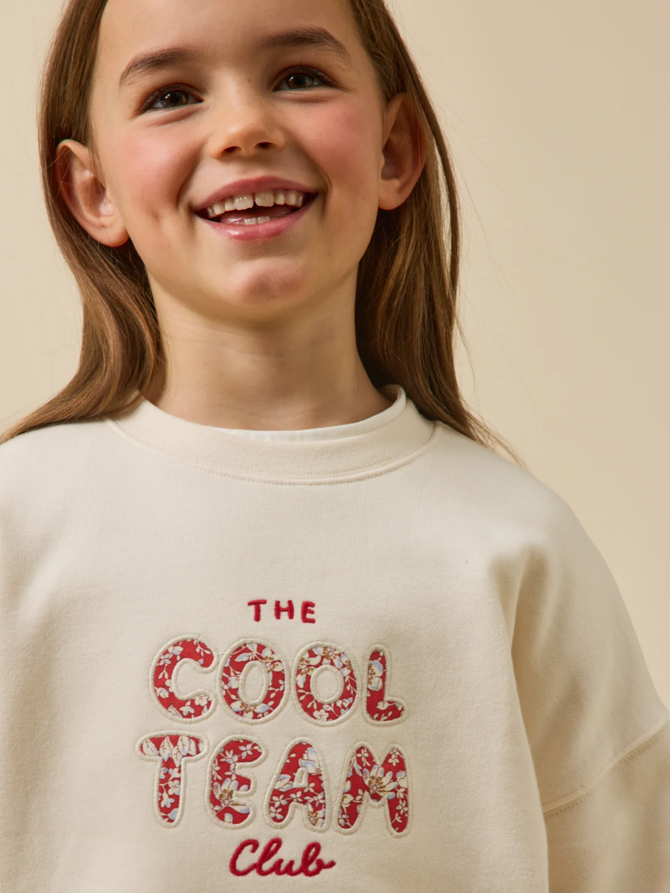 Sweat Fille à message en tissu Liberty - Coton biologique - Image 3