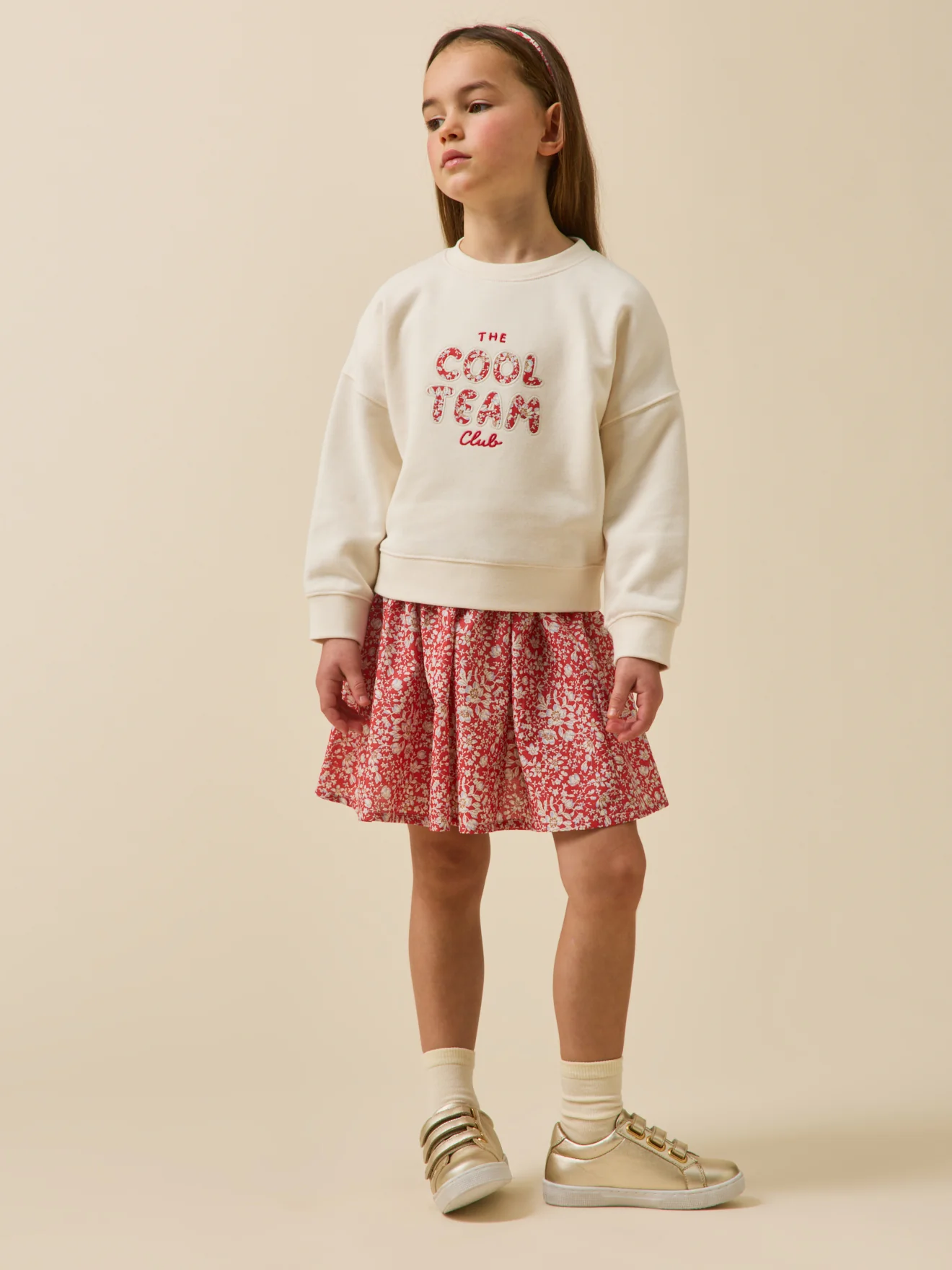 Sweat Fille à message en tissu Liberty - Coton biologique - Image 4