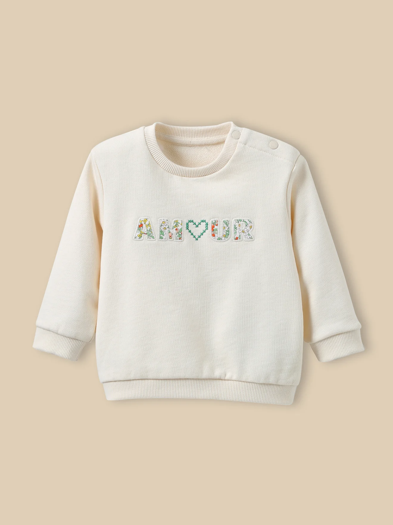 Sweat lettres en tissu Liberty Bébé - Coton biologique