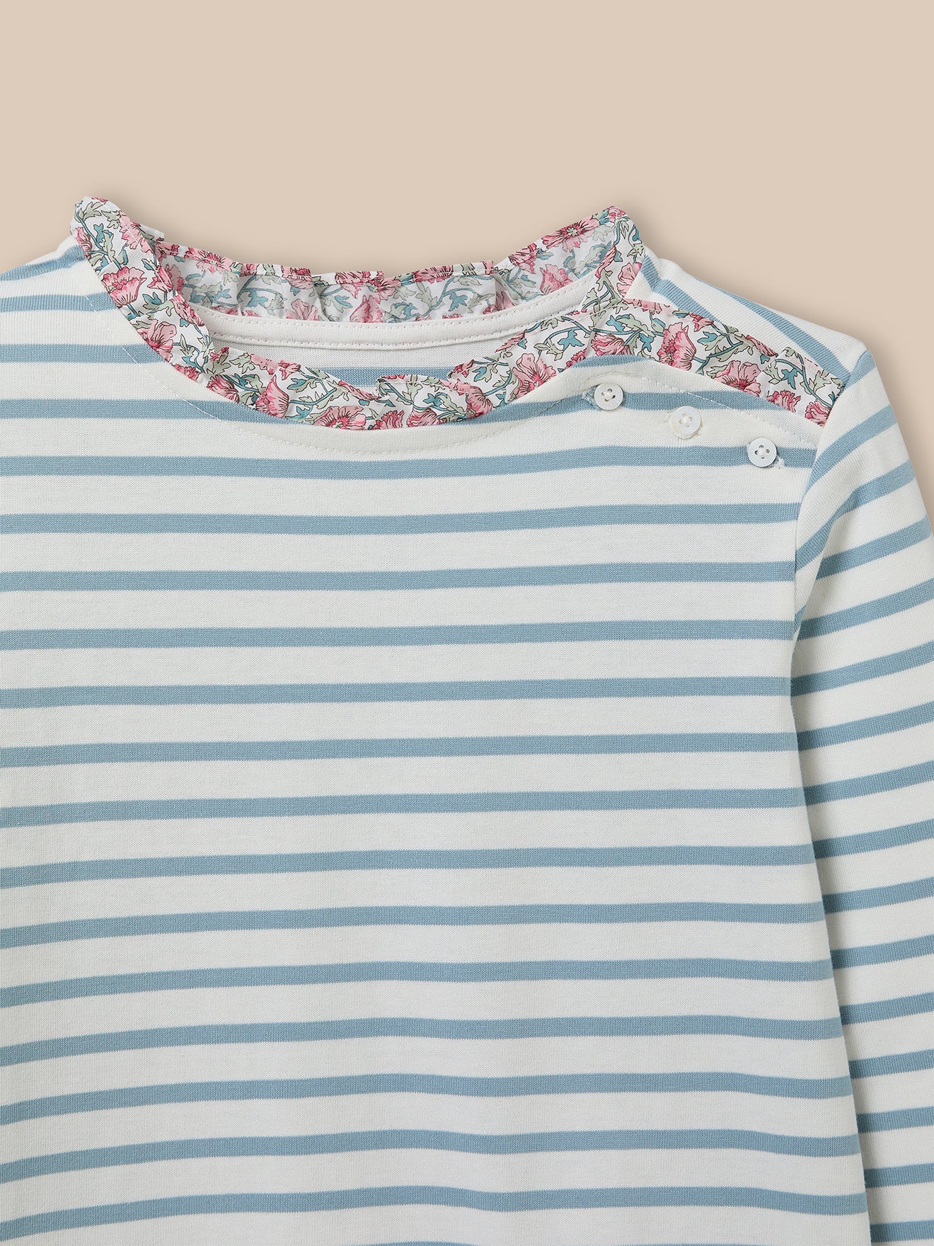 T-shirt marinière Fille tissu Liberty - Coton biologique - Image 7