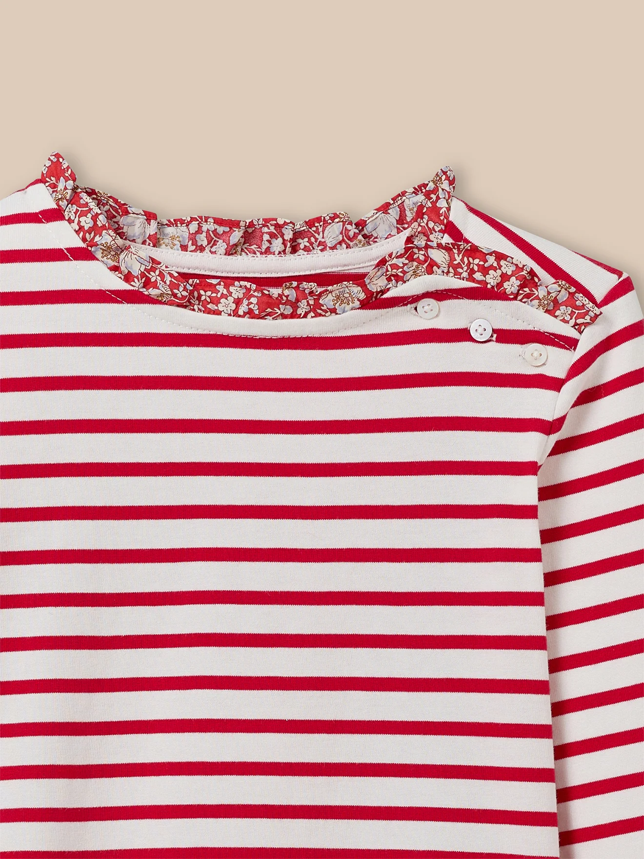 T-shirt marinière Fille tissu Liberty - Coton biologique - Image 2