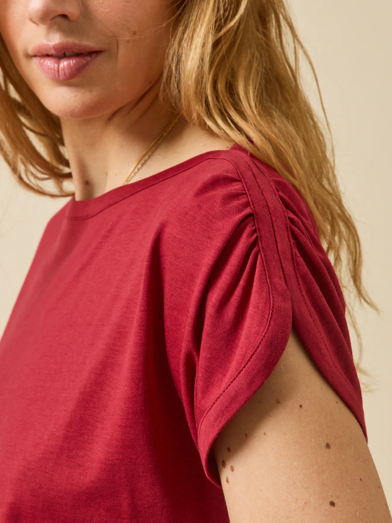 T-shirt col bateau femme lyocell mélangé - Image 4