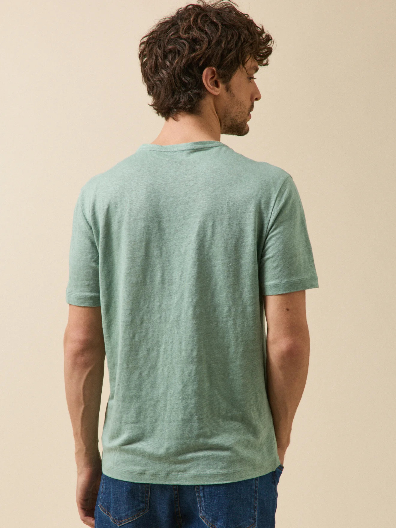 T-shirt lin homme col rond - Image 2