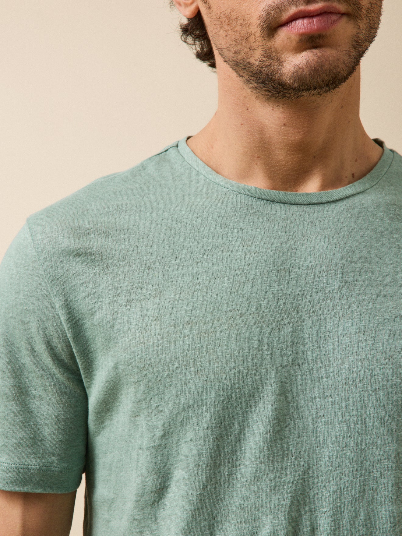 T-shirt lin homme col rond - Image 3