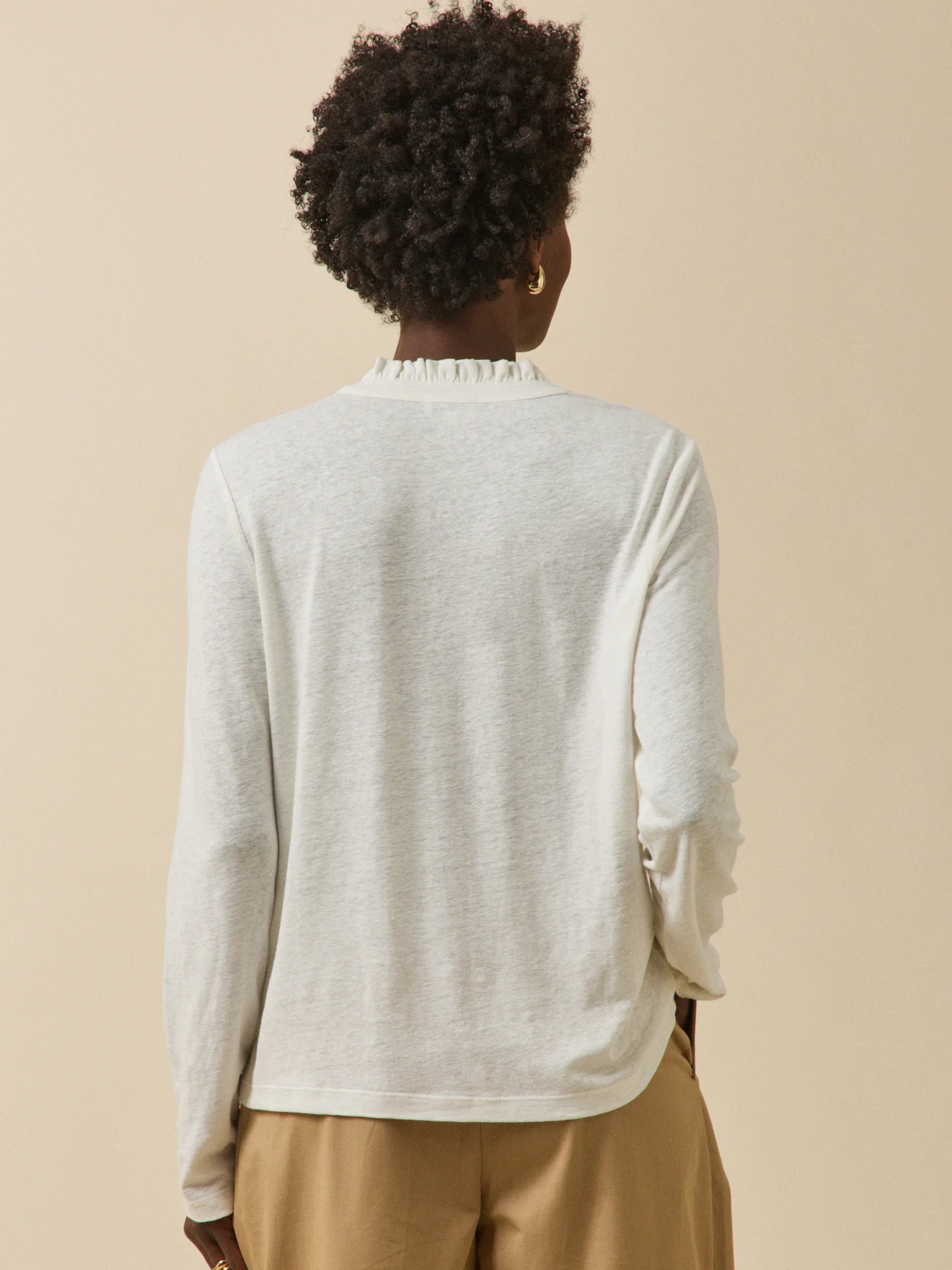 T-shirt boutonné lin et viscose femme - Image 2