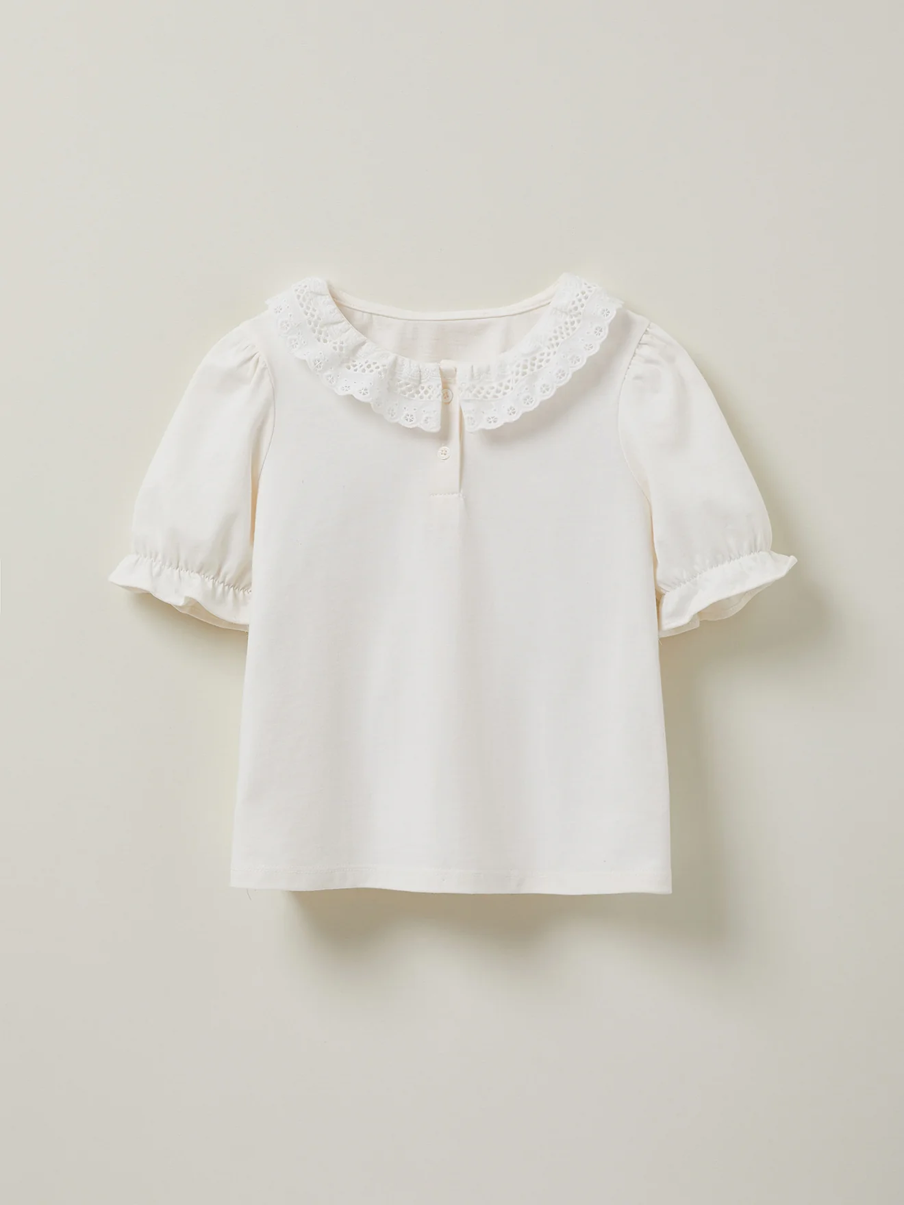 T-shirt Fille col dentelle - Coton Biologique - Image 5
