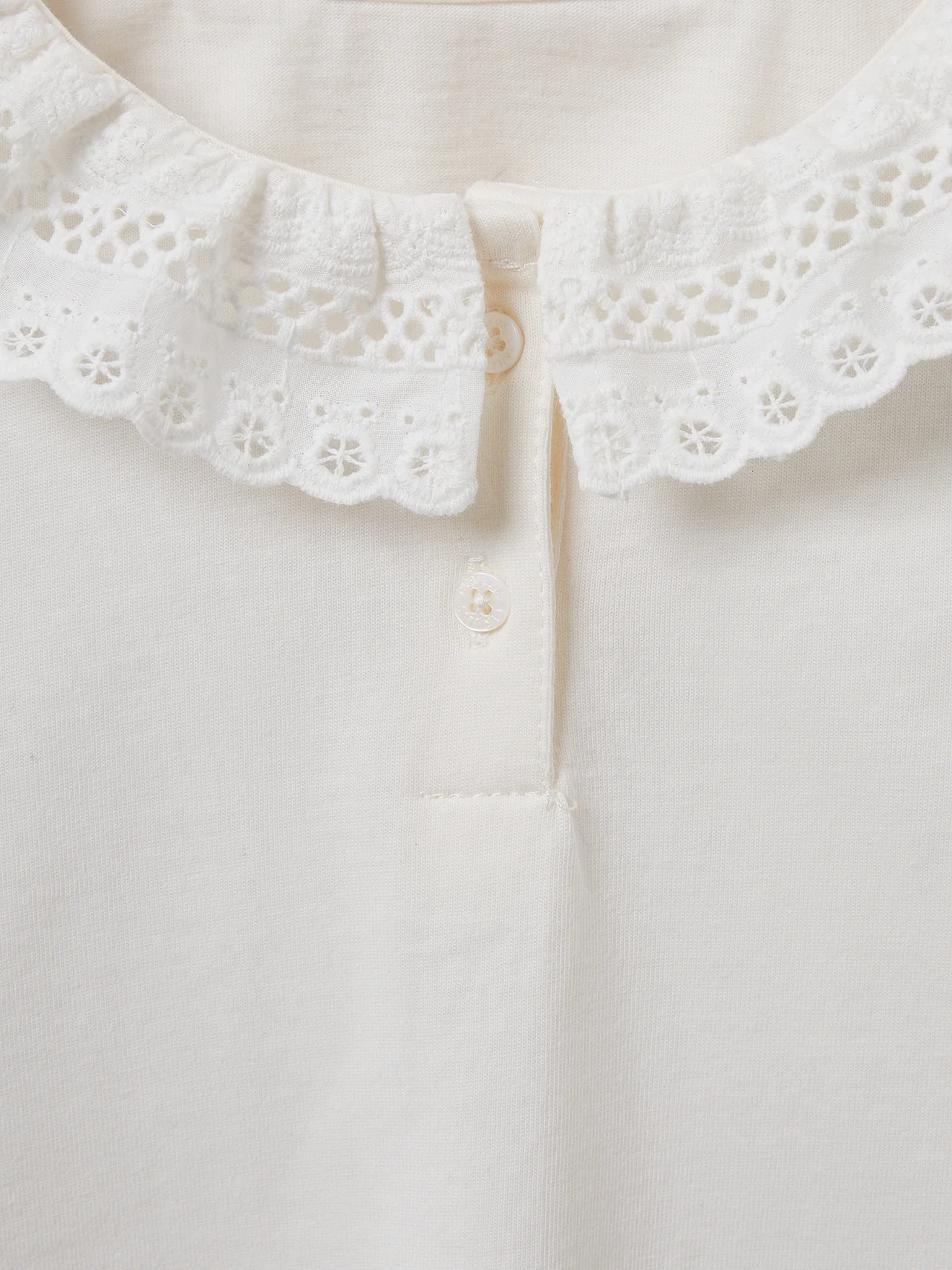 T-shirt Fille col dentelle - Coton Biologique - Image 6