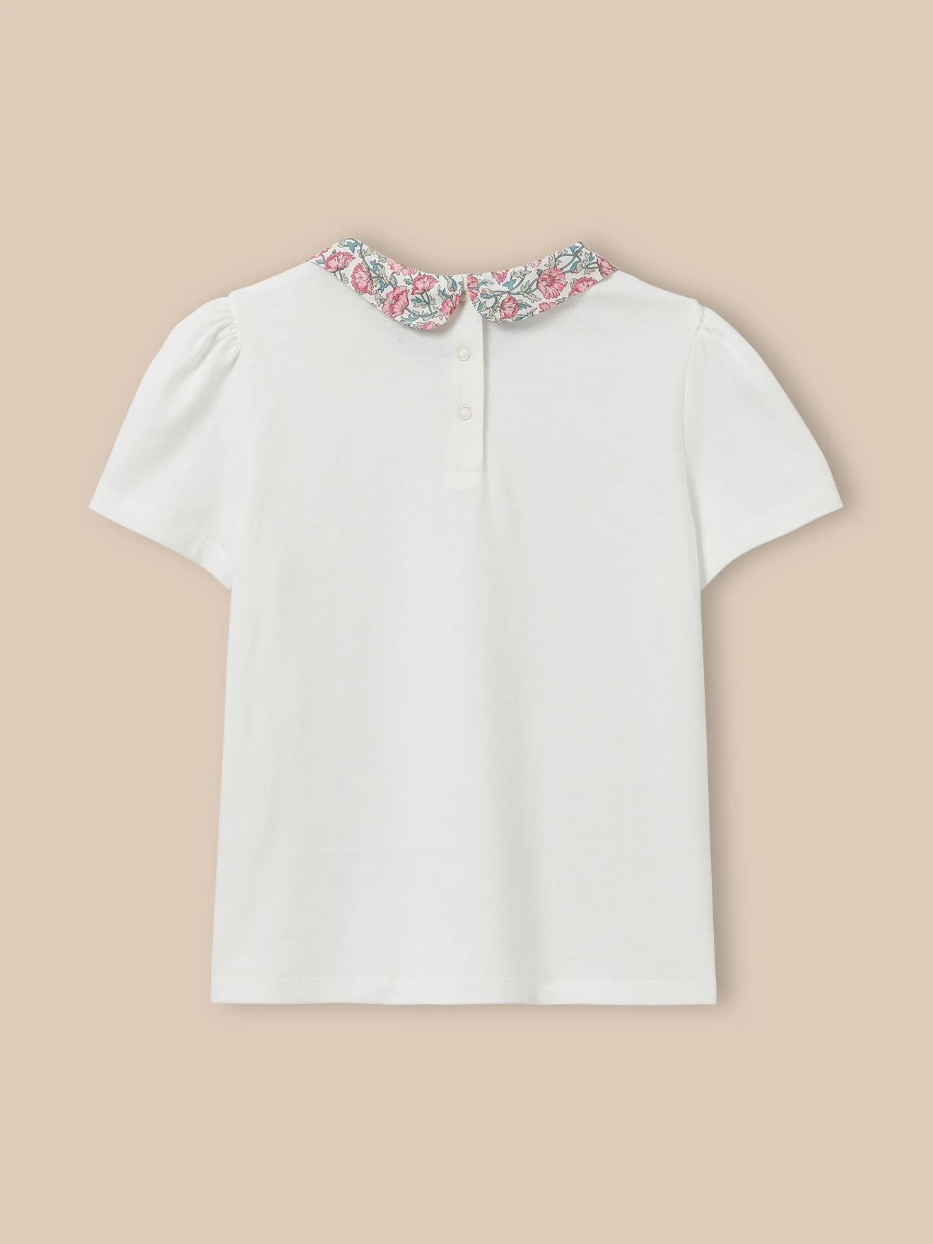 T-shirt col en tissu Liberty Fille - Coton biologique - Image 2